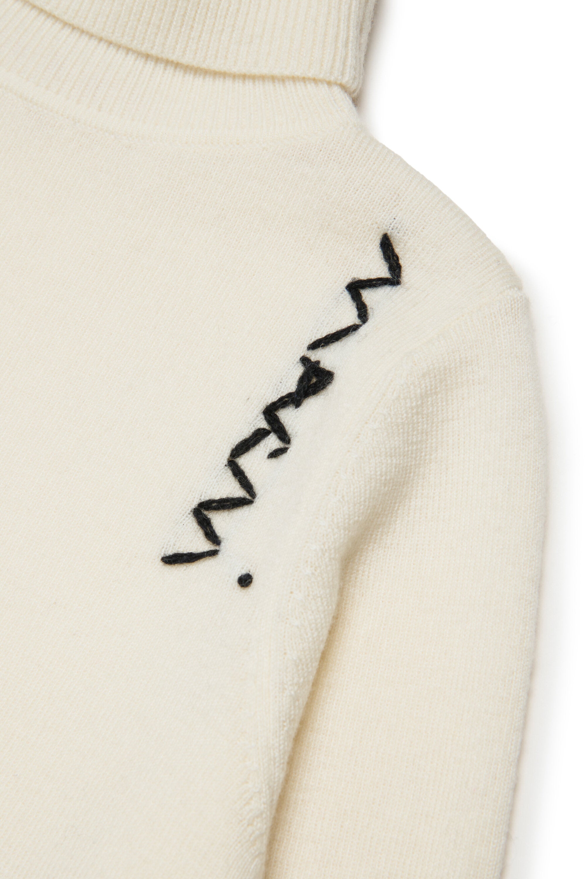 Jersey de cuello alto en mezcla de lana canalé