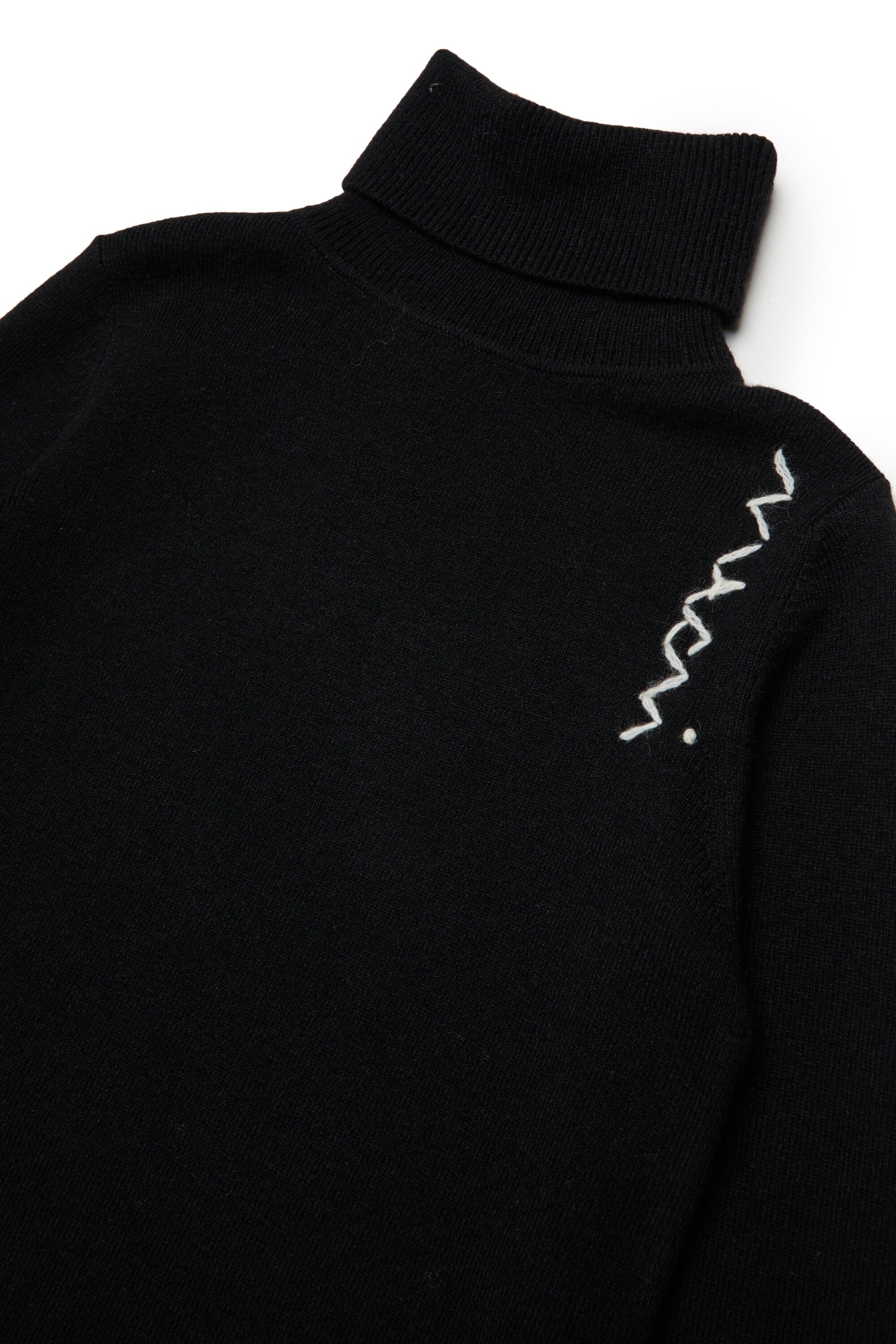 Ribbed wool blend turtleneck sweater