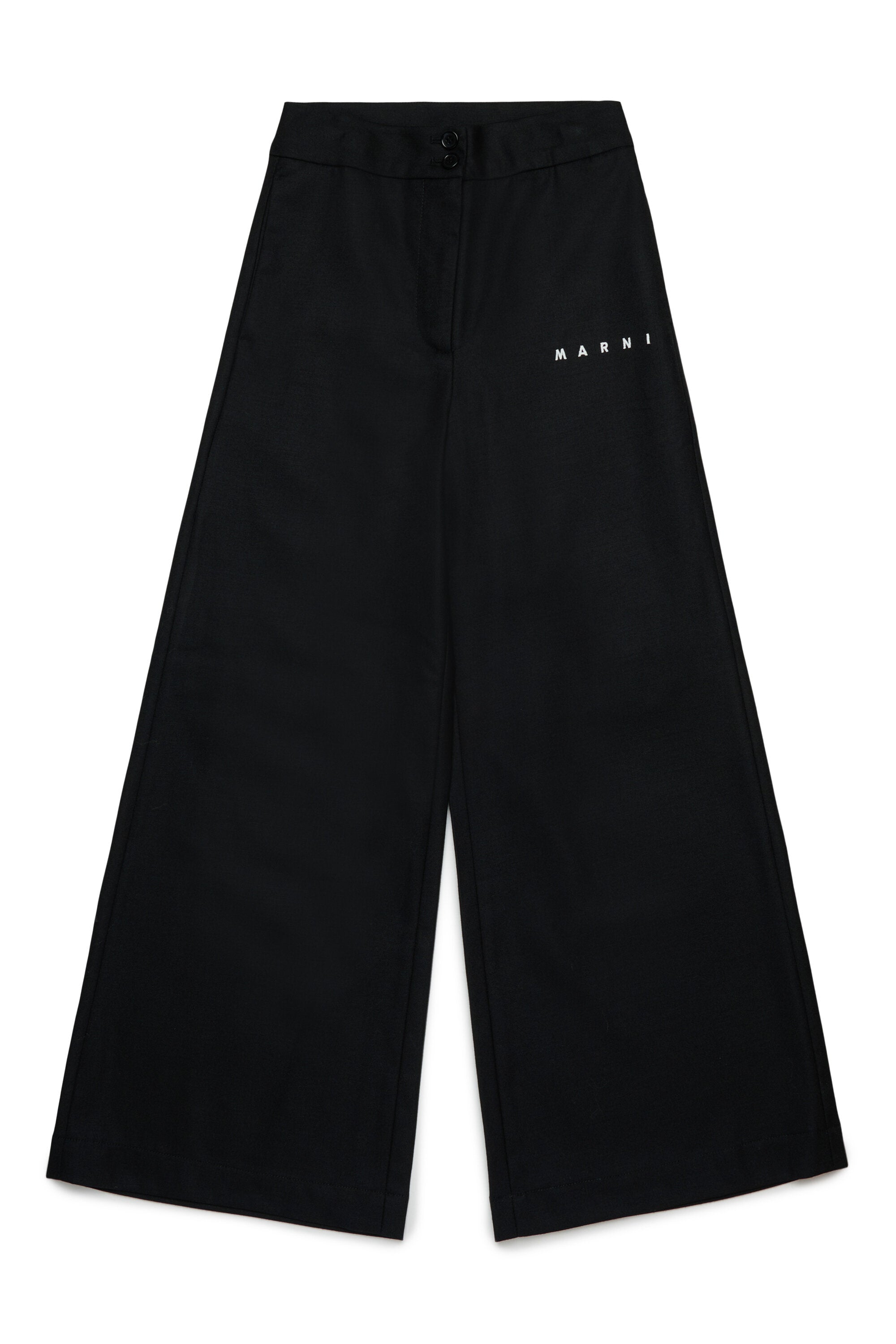 Pantalones anchos de franela con logotipo