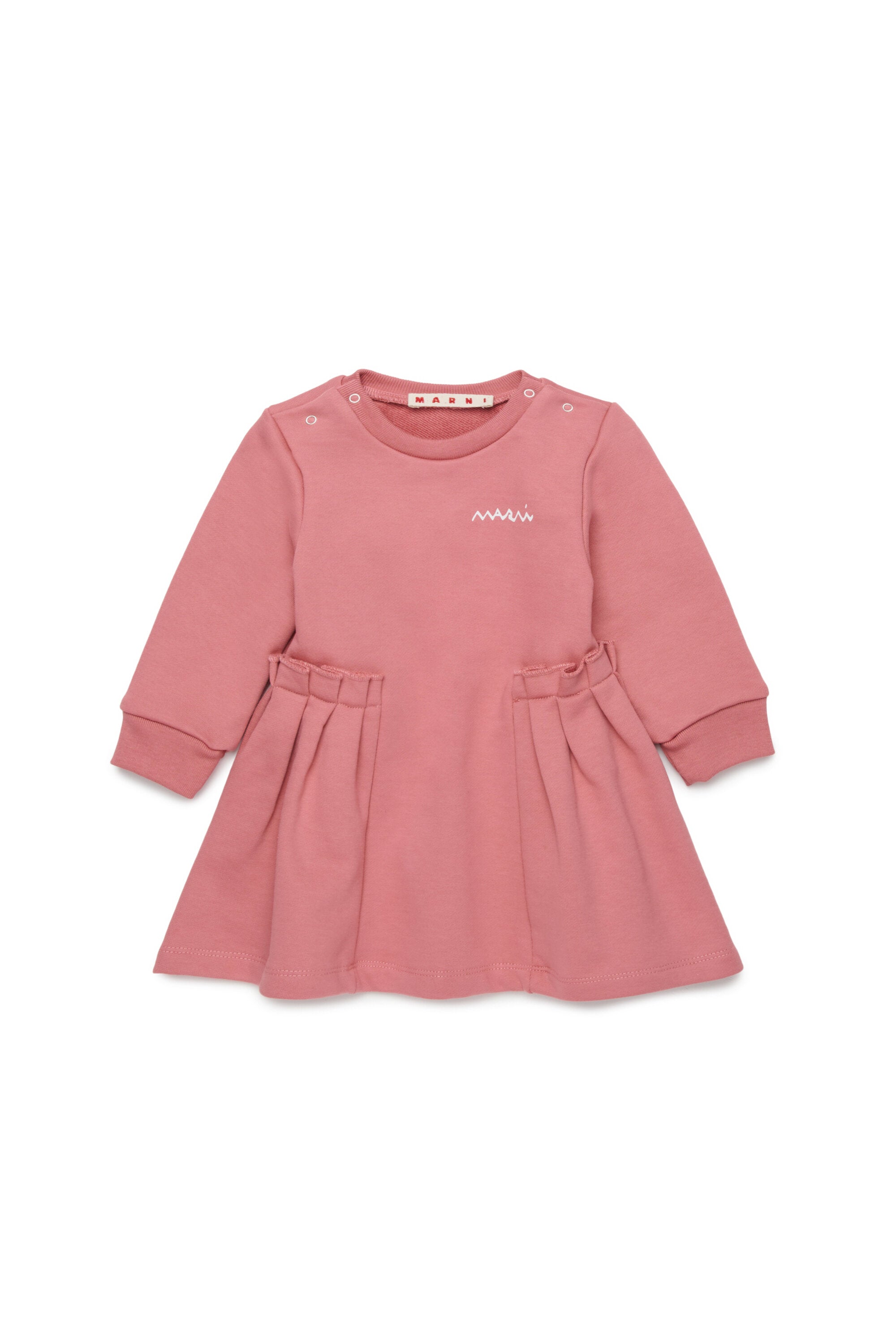 Vestido midi de felpa con volantes