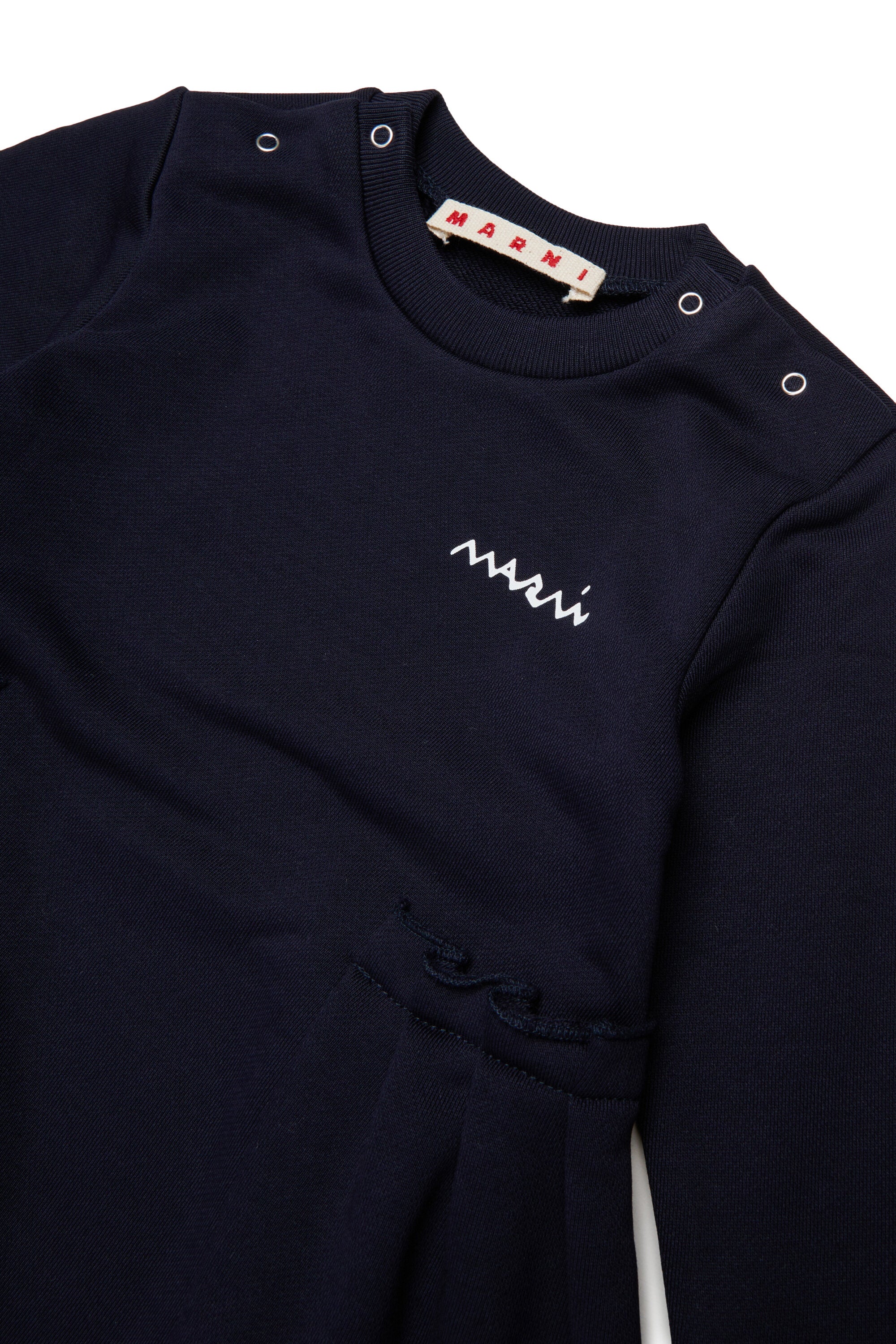 Vestido midi de felpa con volantes