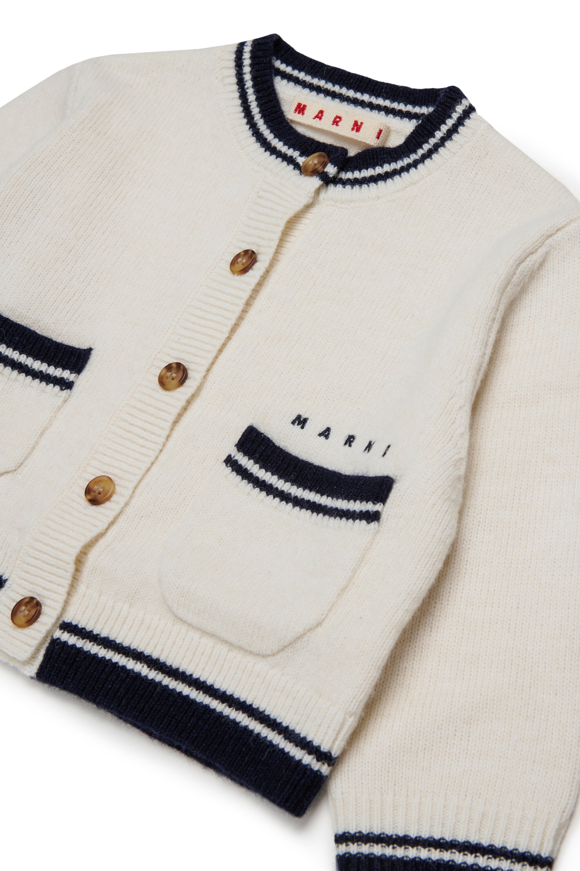 Cárdigan con bolsillos en mezcla de lana