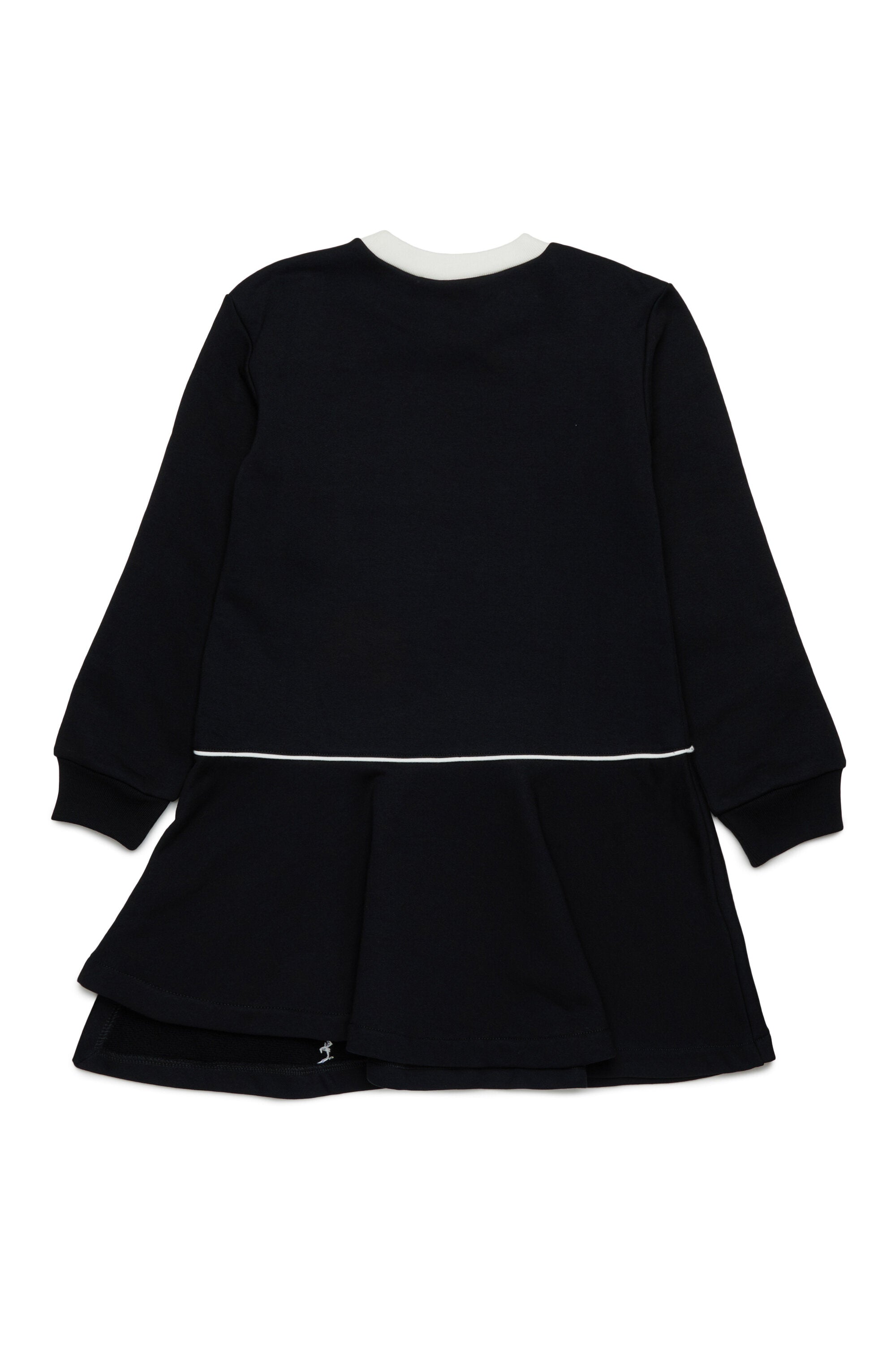 Vestido corto de sudadera con ribetes en contraste