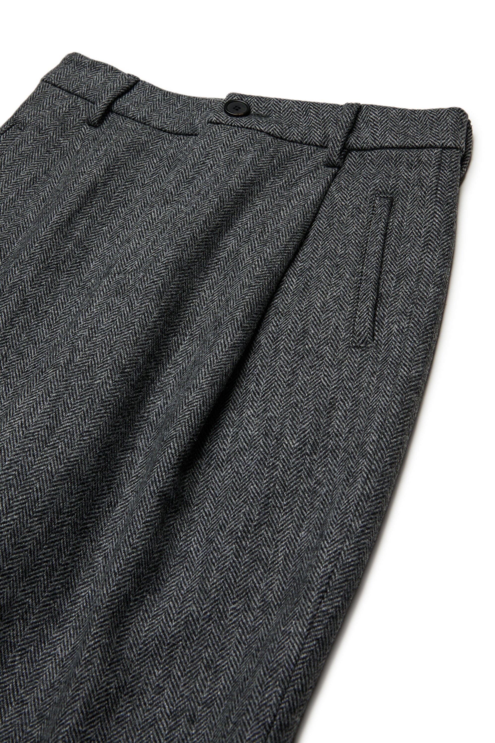 Herringbone wool blend pants