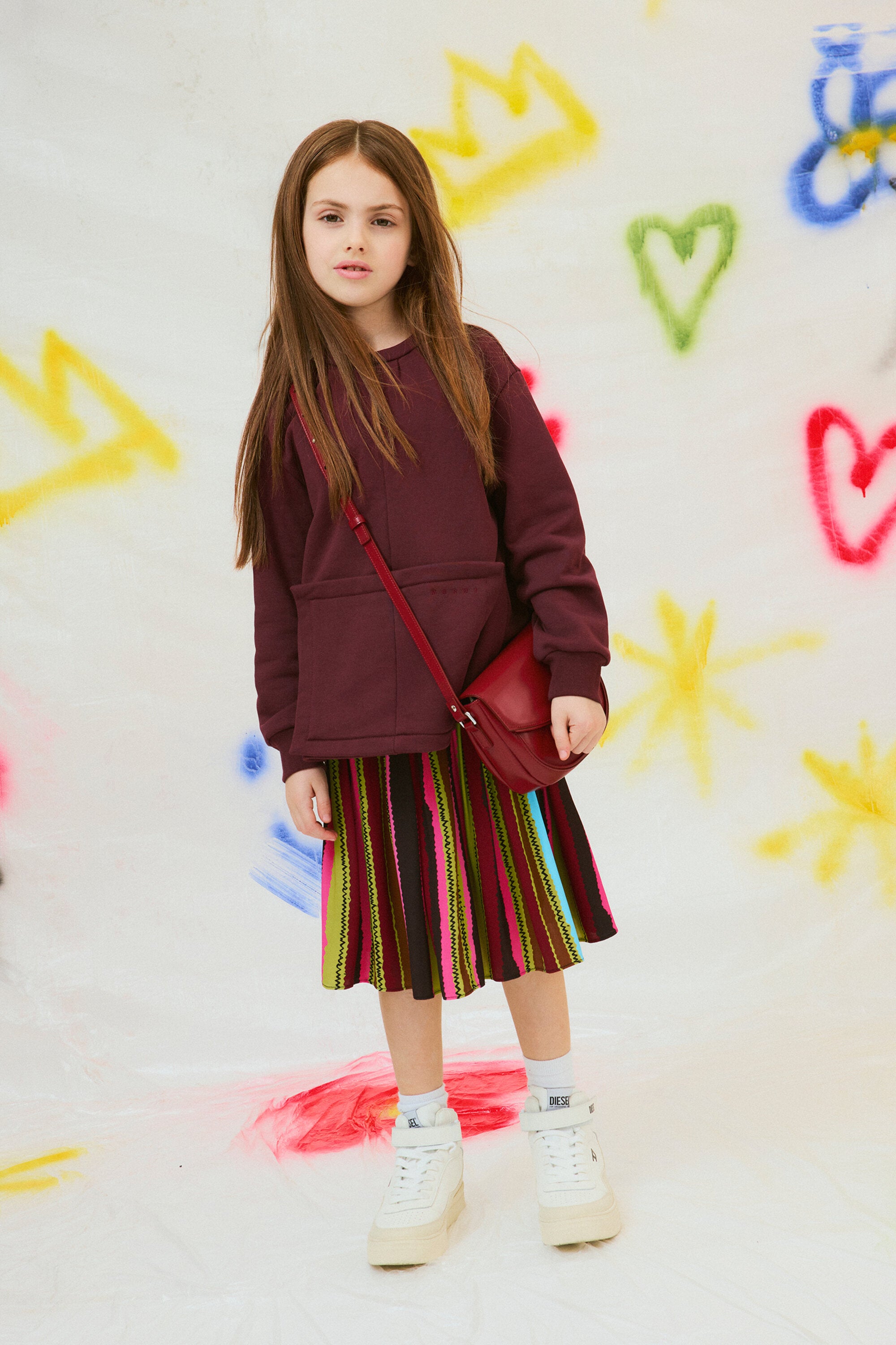 Sudadera de cuello redondo con bolsillos de parche