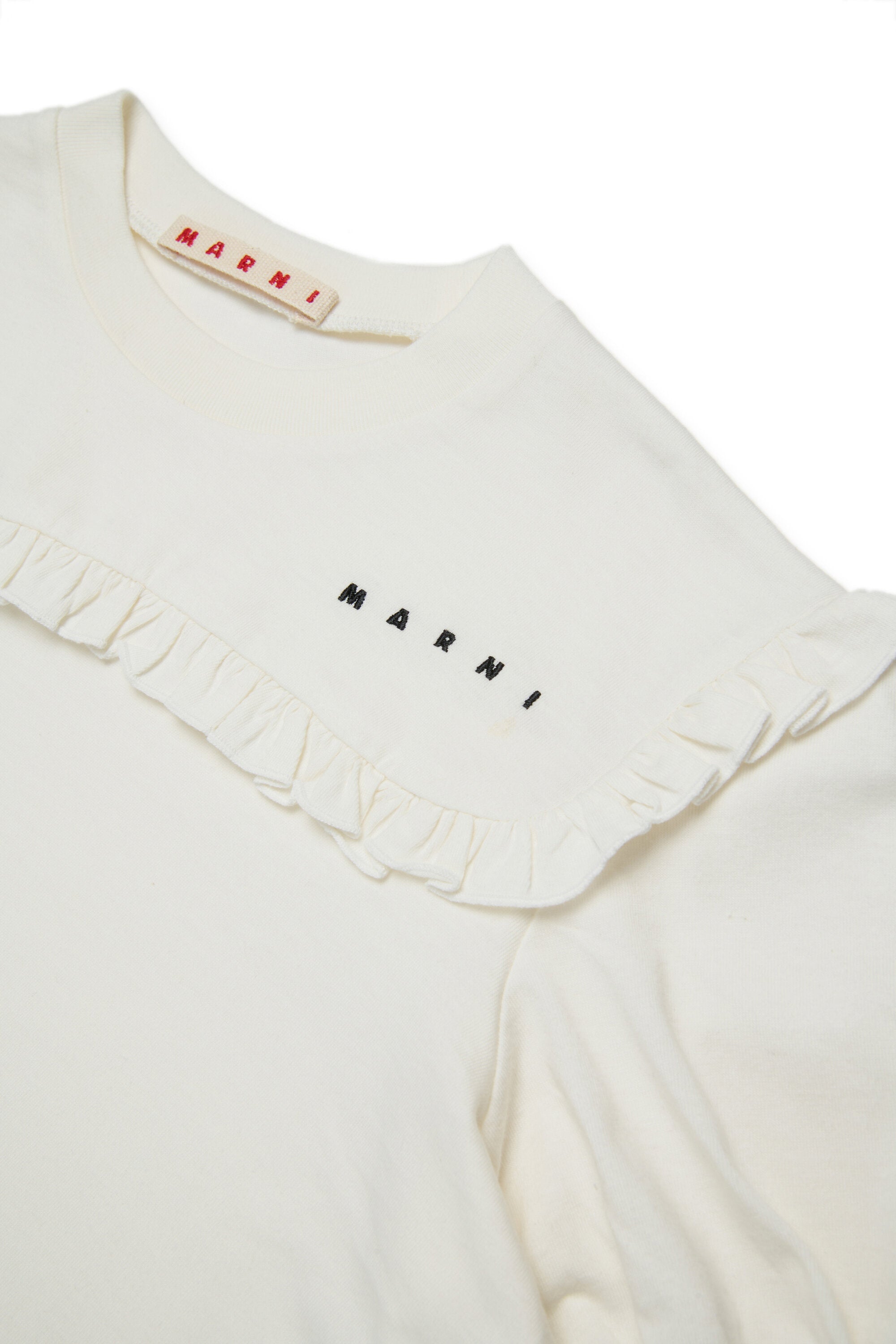 Camiseta de jersey con rouches y logotipo