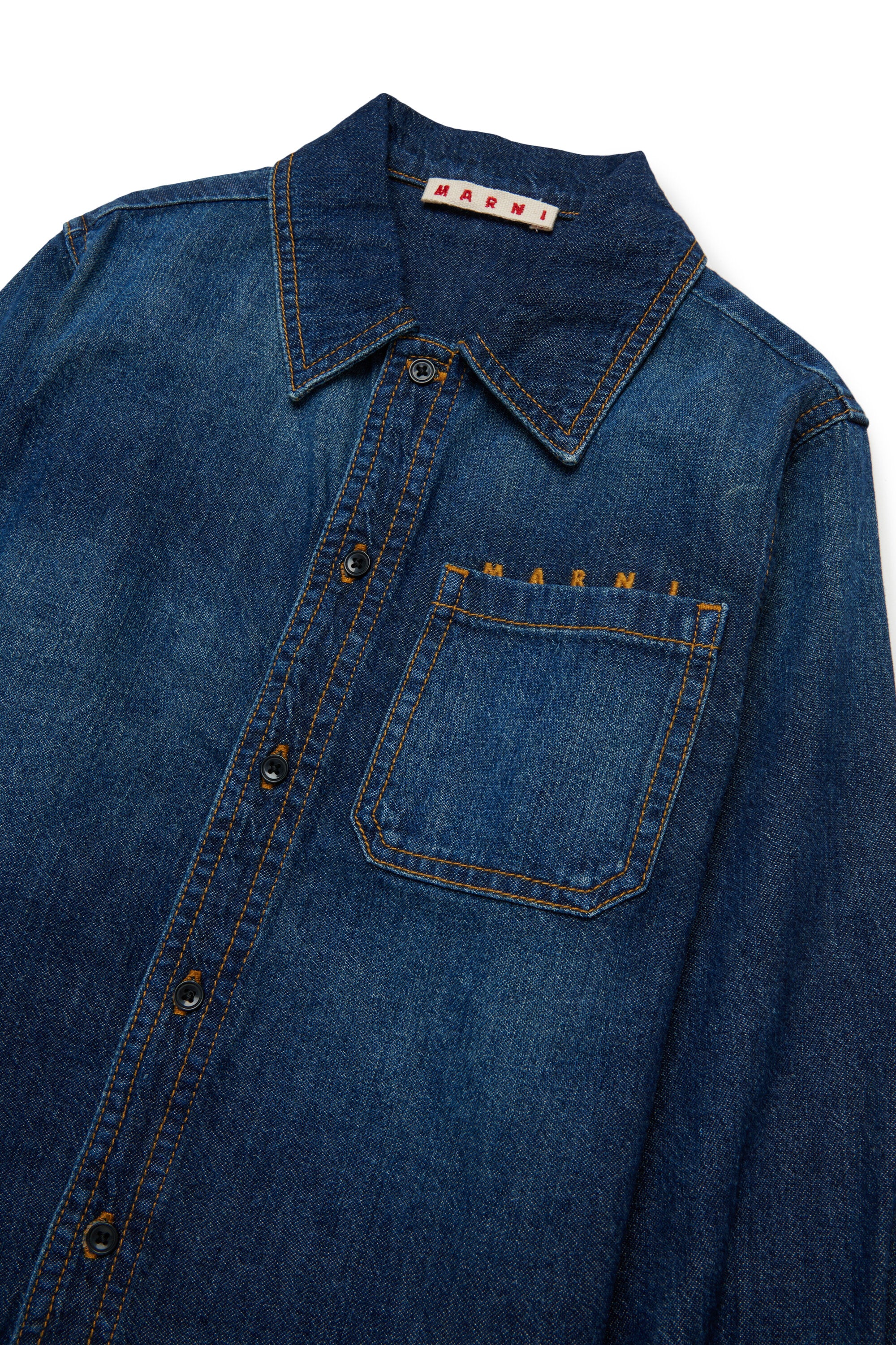 Dark blue light denim shirt