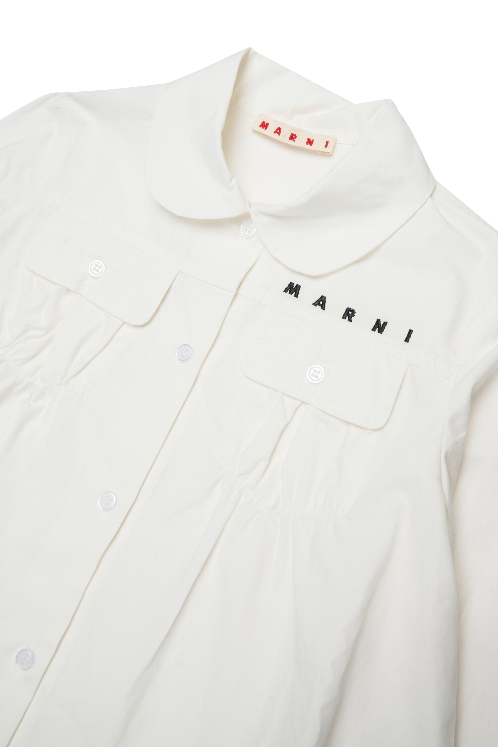 Poplin shirt with ruffles