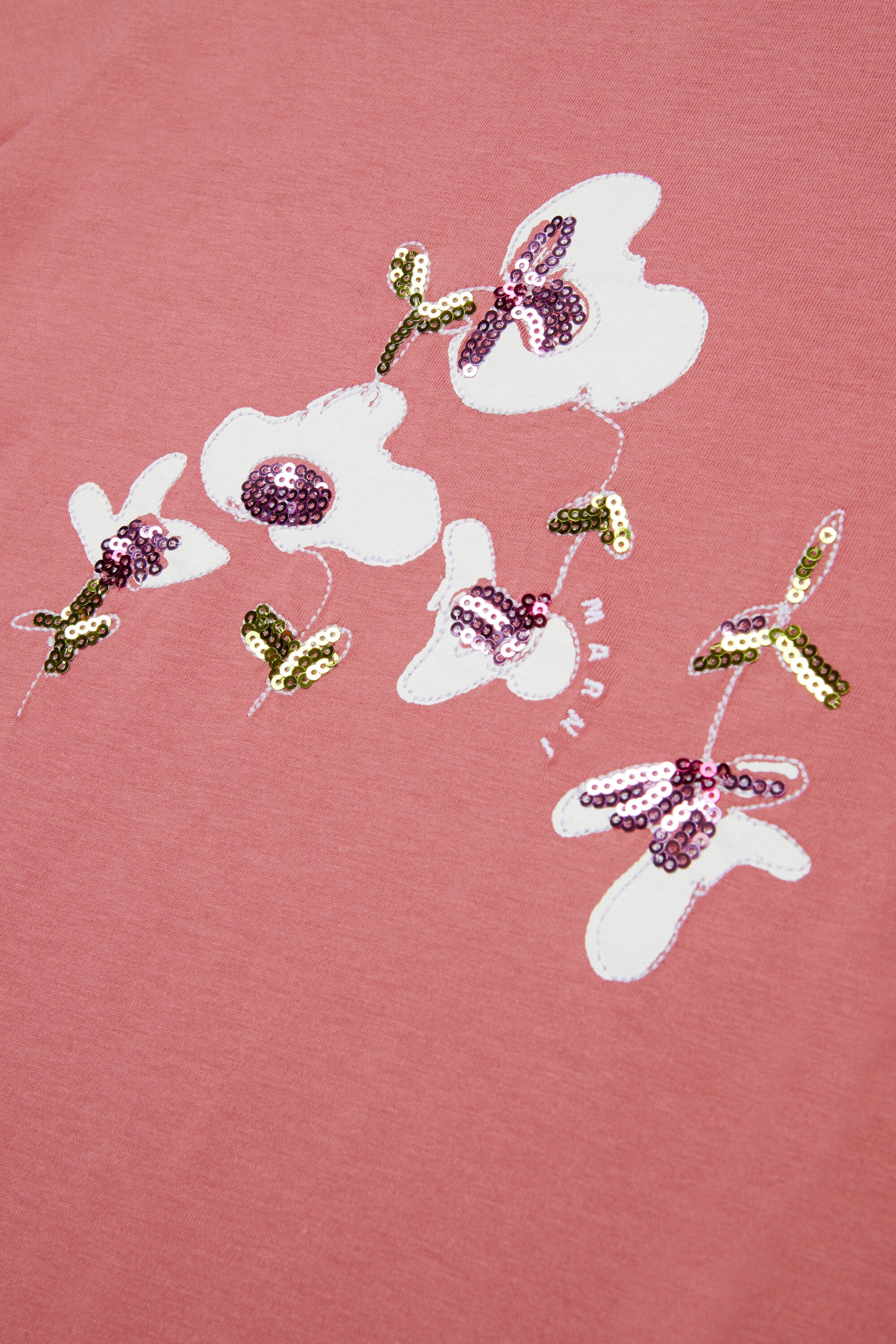 Camiseta de jersey con parches florales