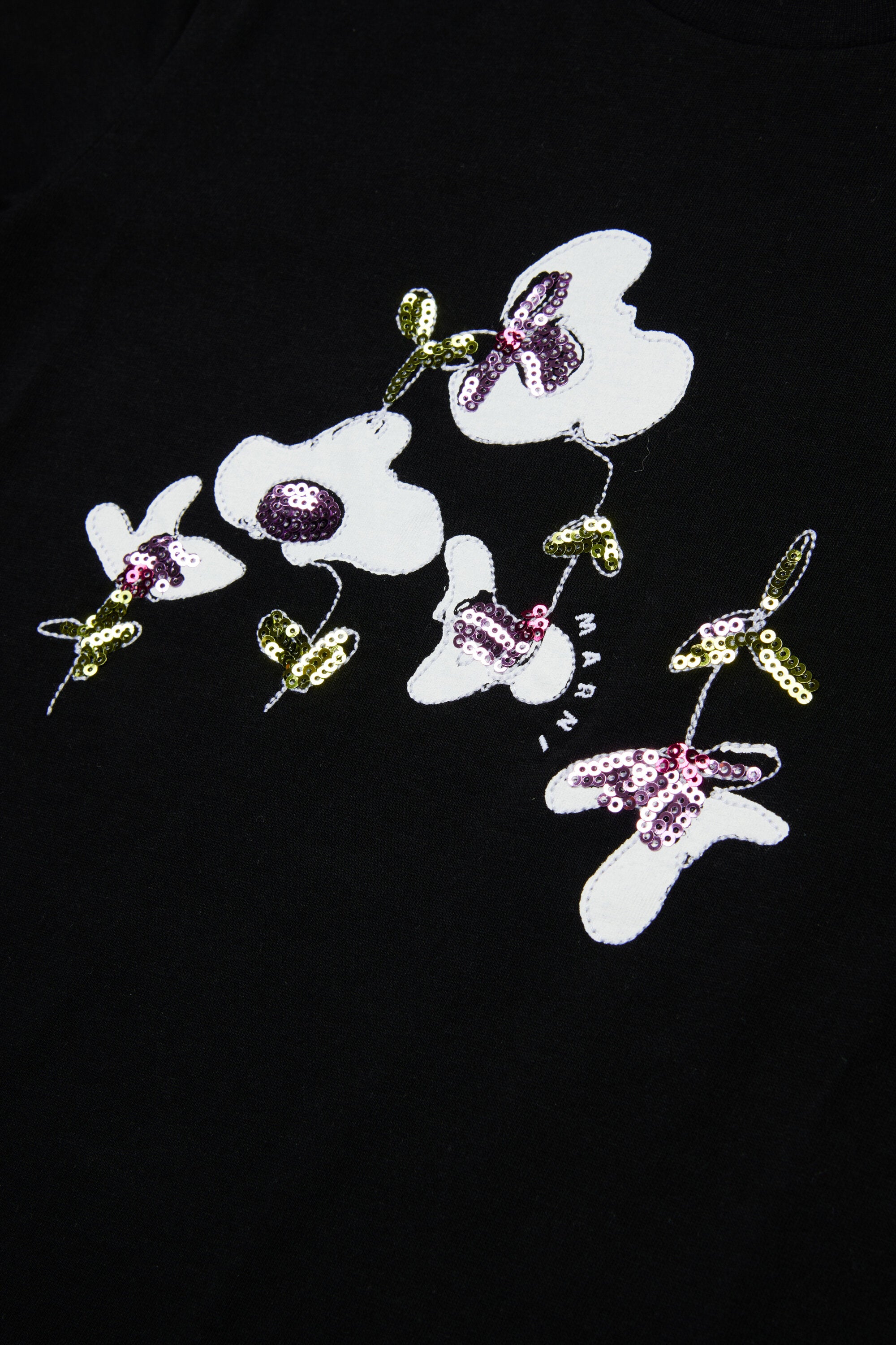 Camiseta de jersey con parches florales