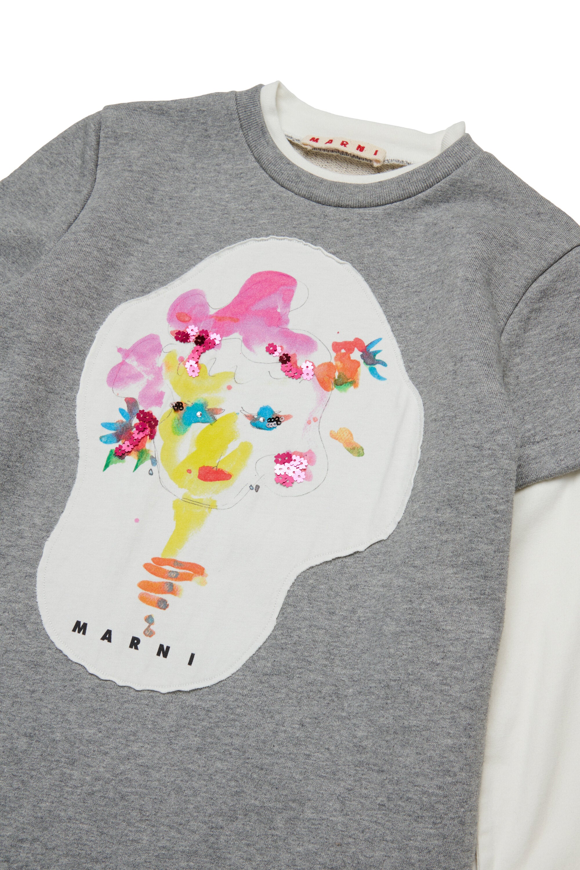 Short fleece dress with Marni Flower patch