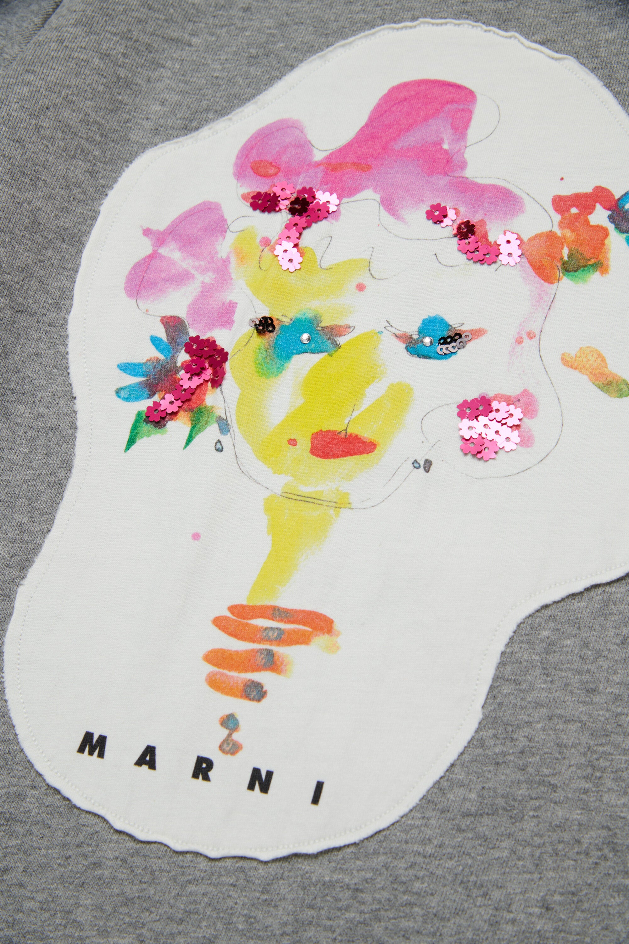 Short fleece dress with Marni Flower patch