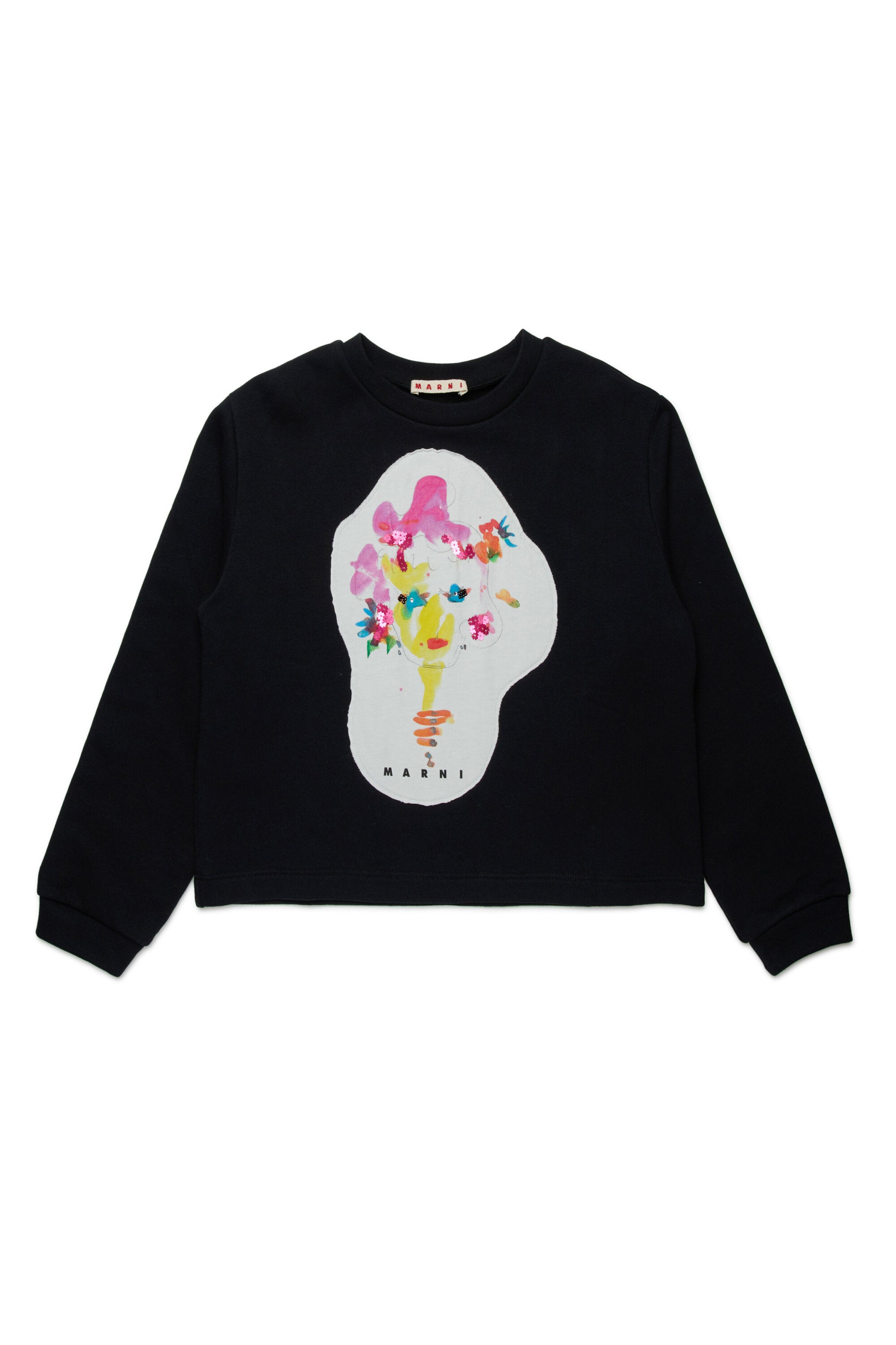 Sudadera de cuello redondo con parche Marni Flower