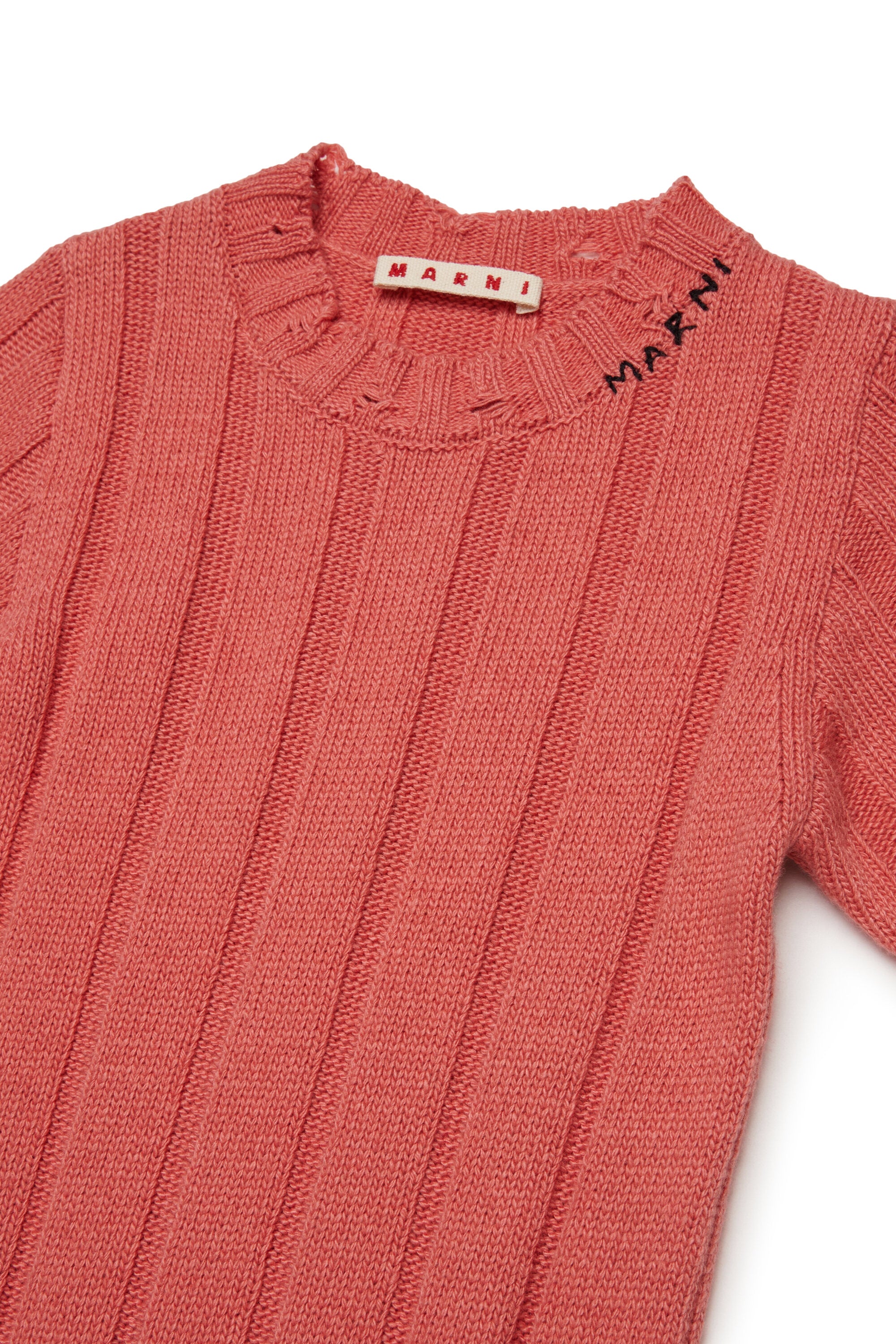 Vestido largo de lana con roturas