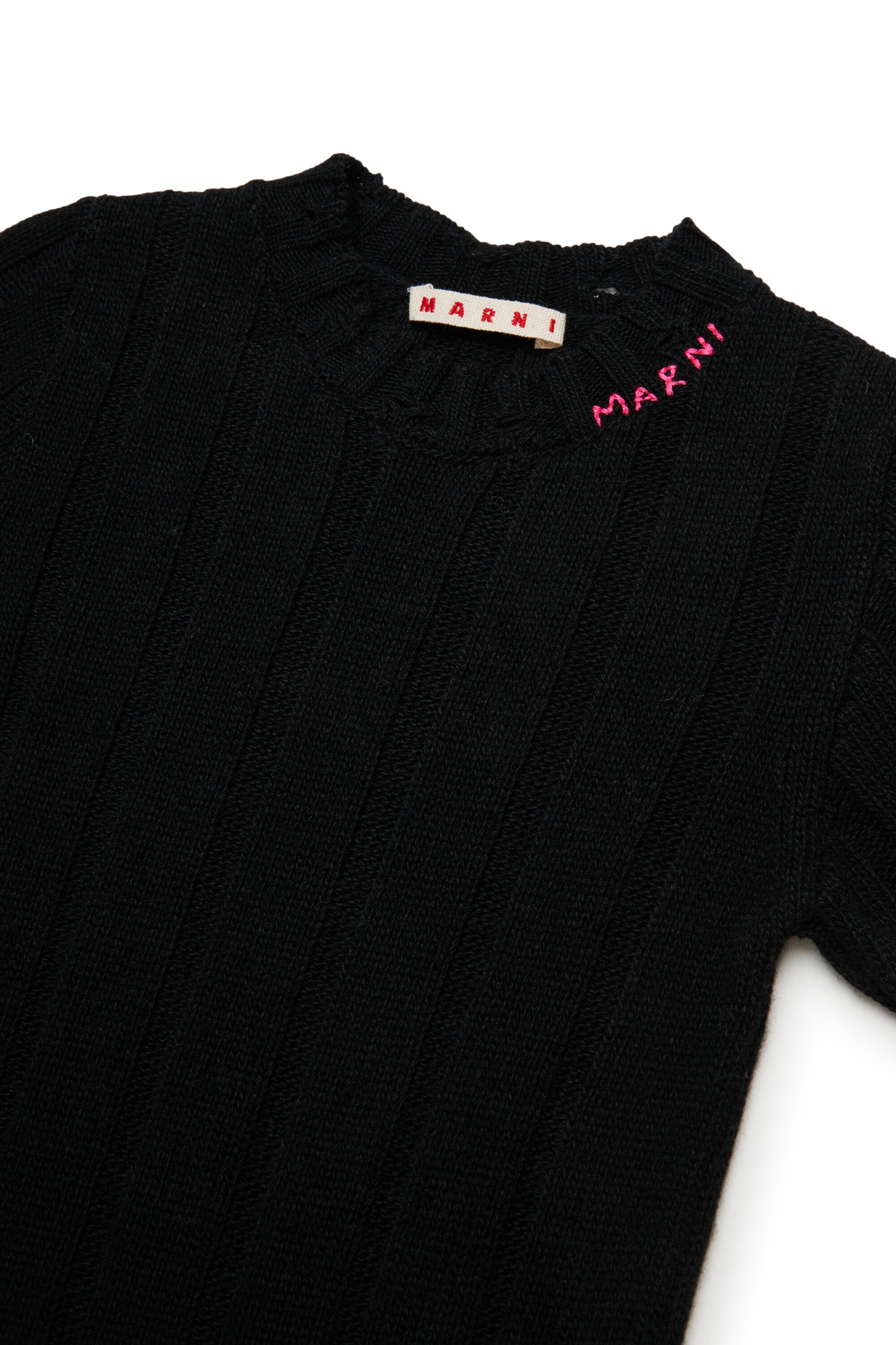 Vestido largo de lana con roturas