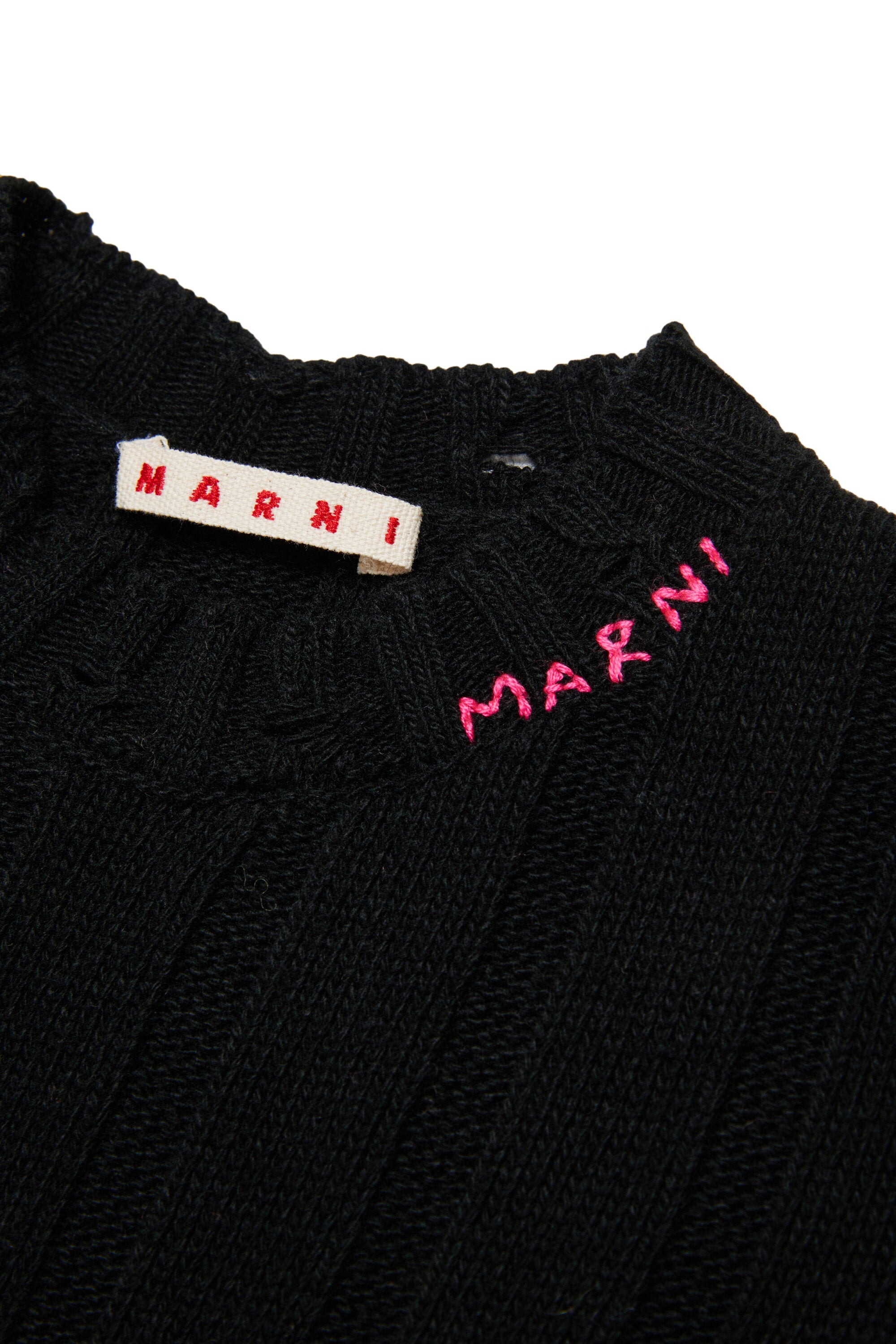 Vestido largo de lana con roturas