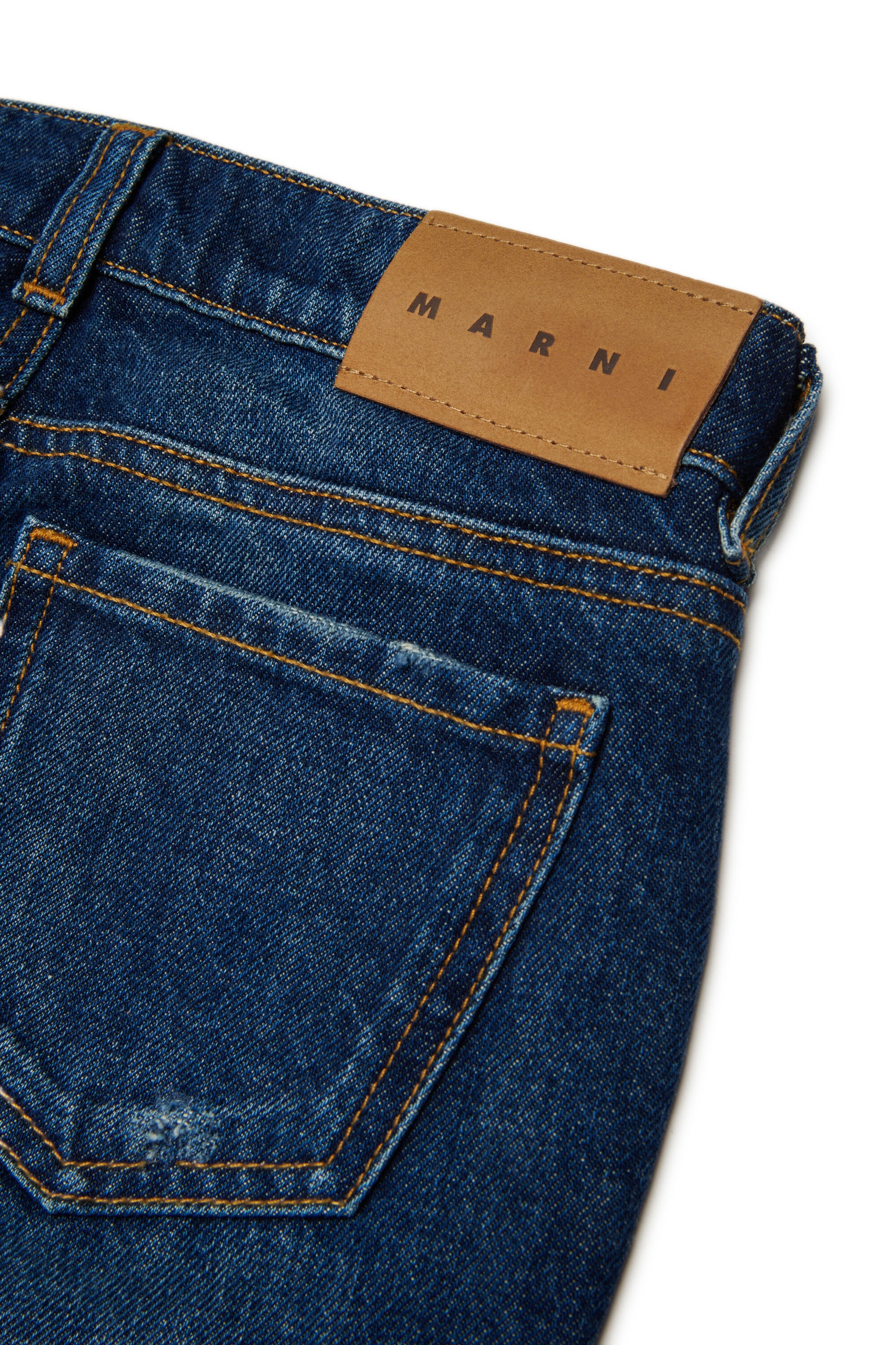 Dark blue shaded bootcut jeans