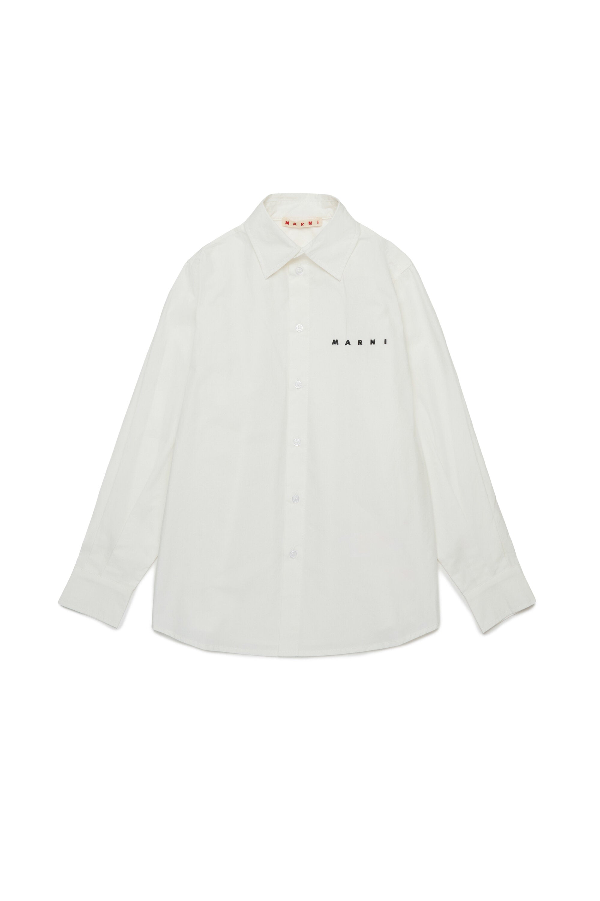 Embroidered logo poplin shirt