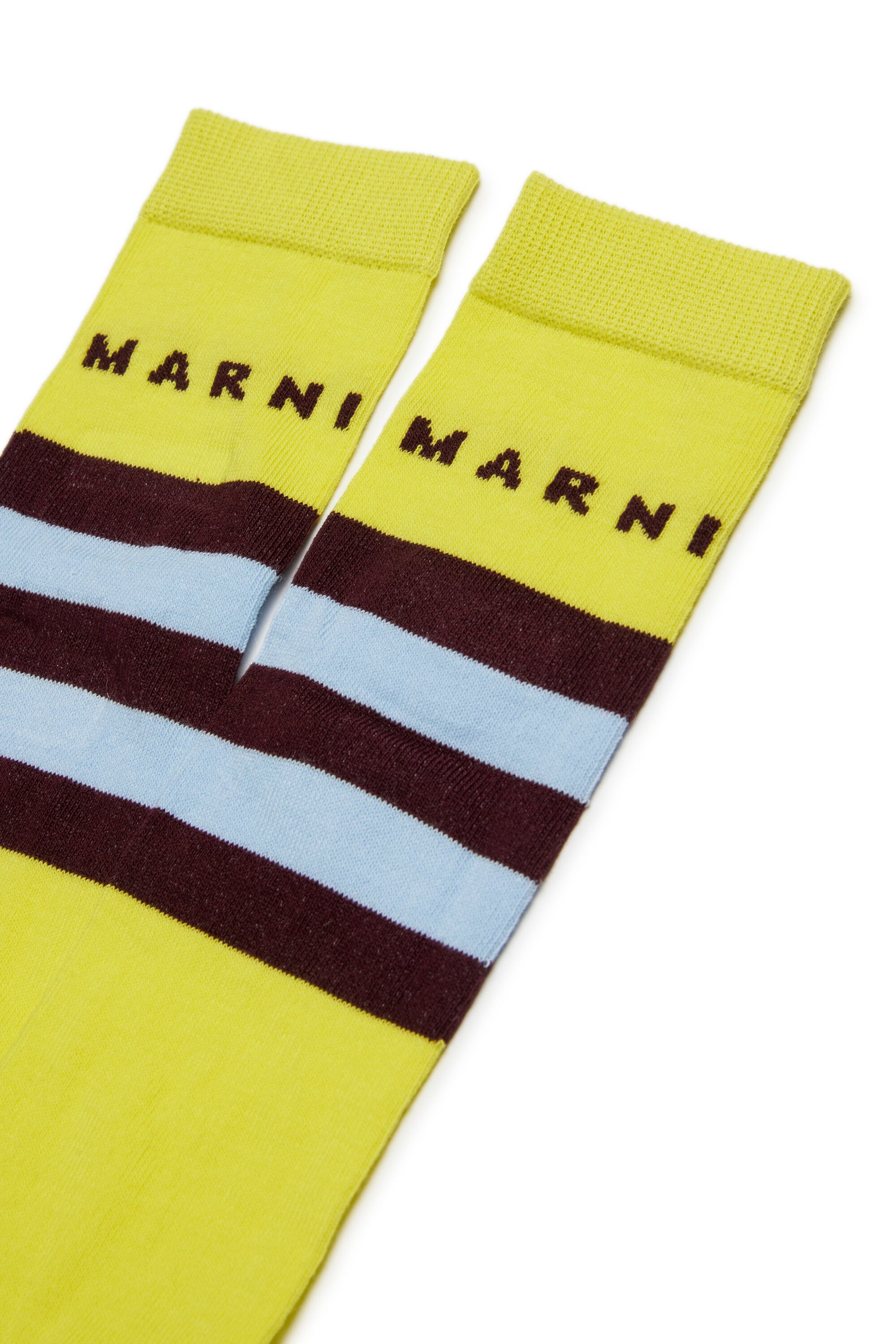 Calcetines de mezcla de algodón con rayas y logotipo