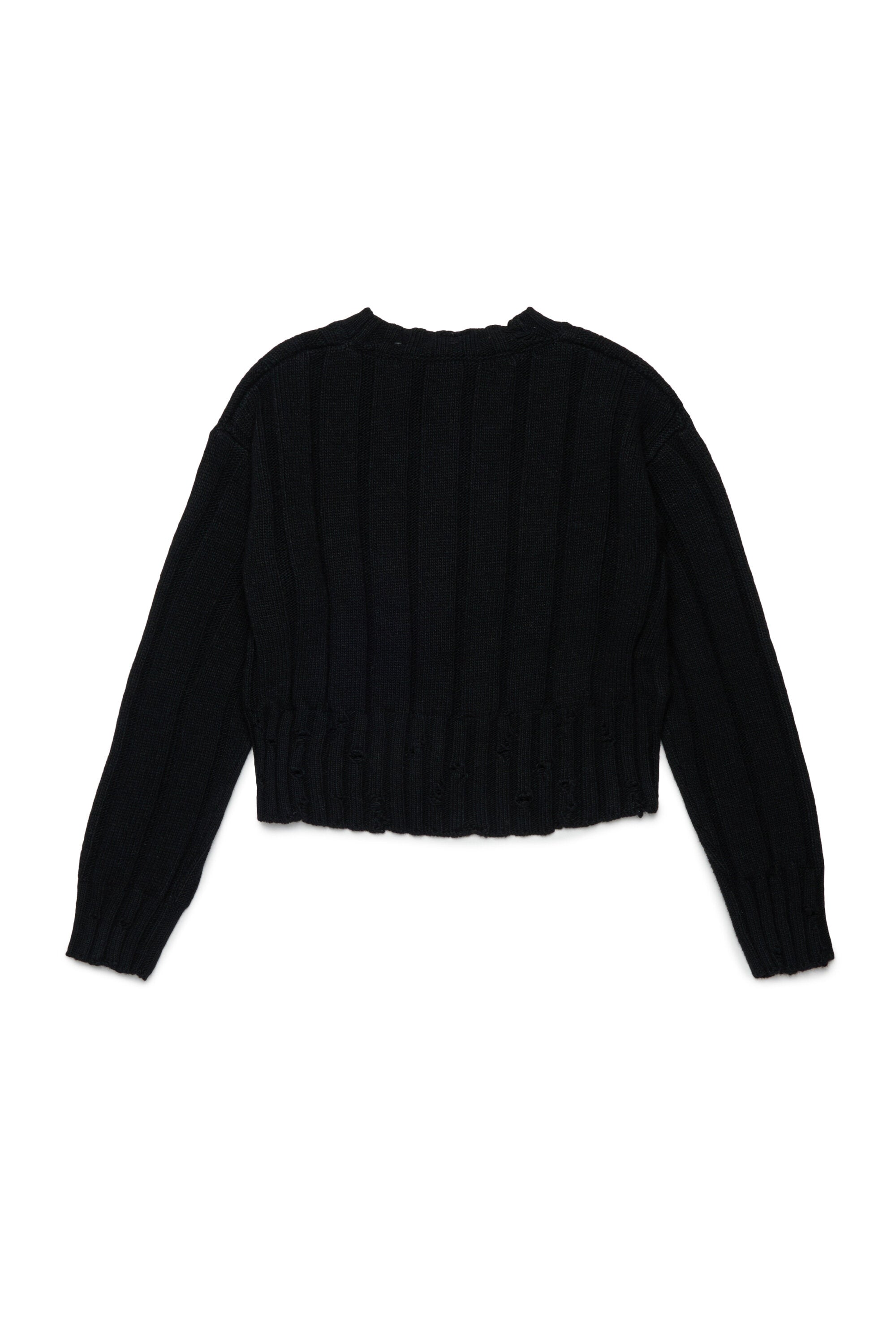 Cropped wool-blend pullover with breaks