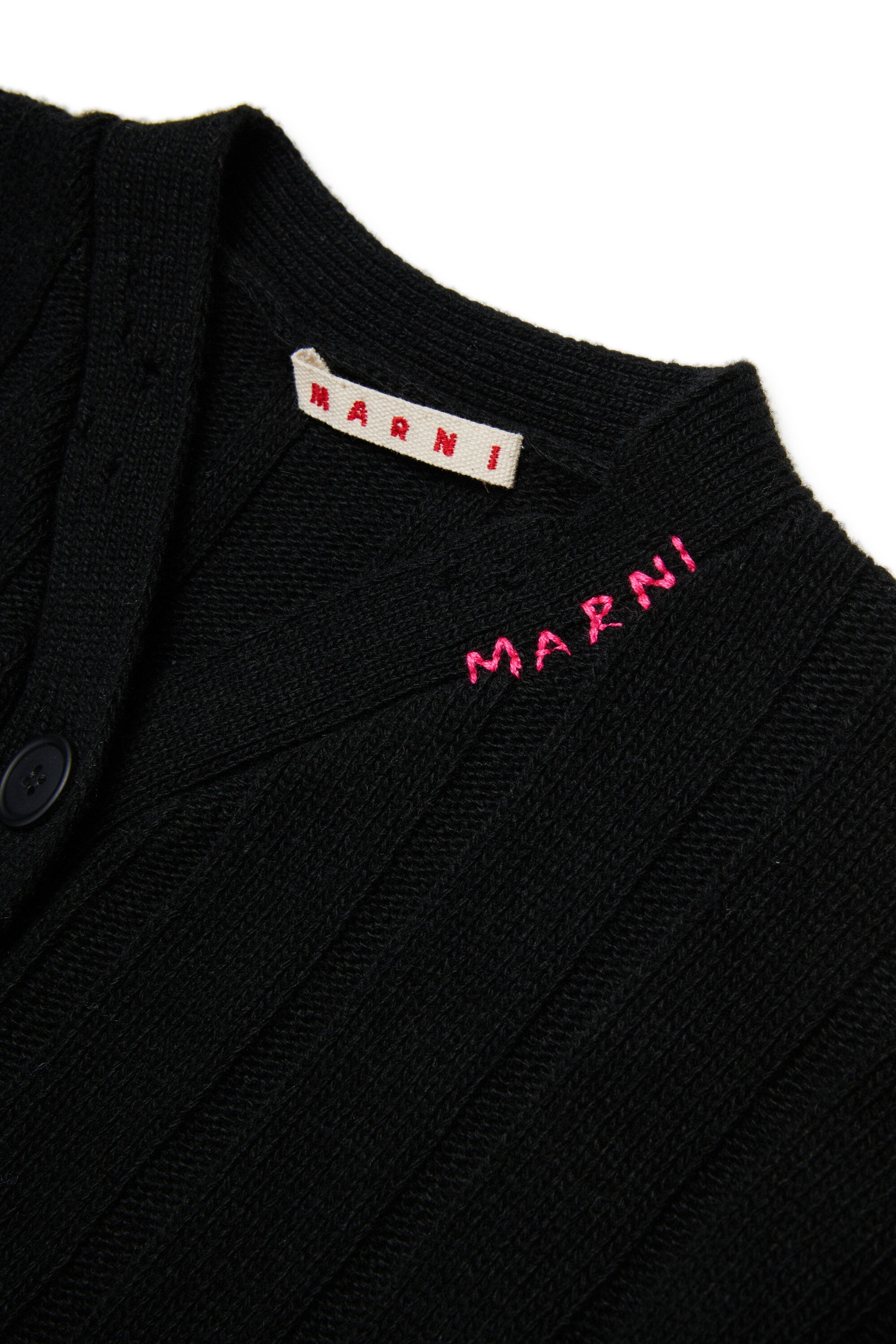 Wool-blend cardigan with breaks