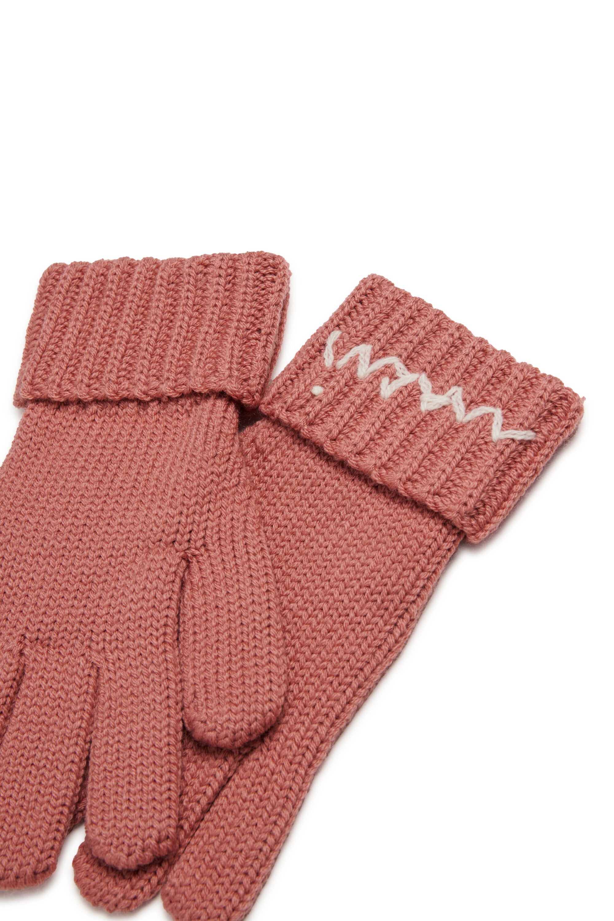 Wool-blend knit gloves with logo