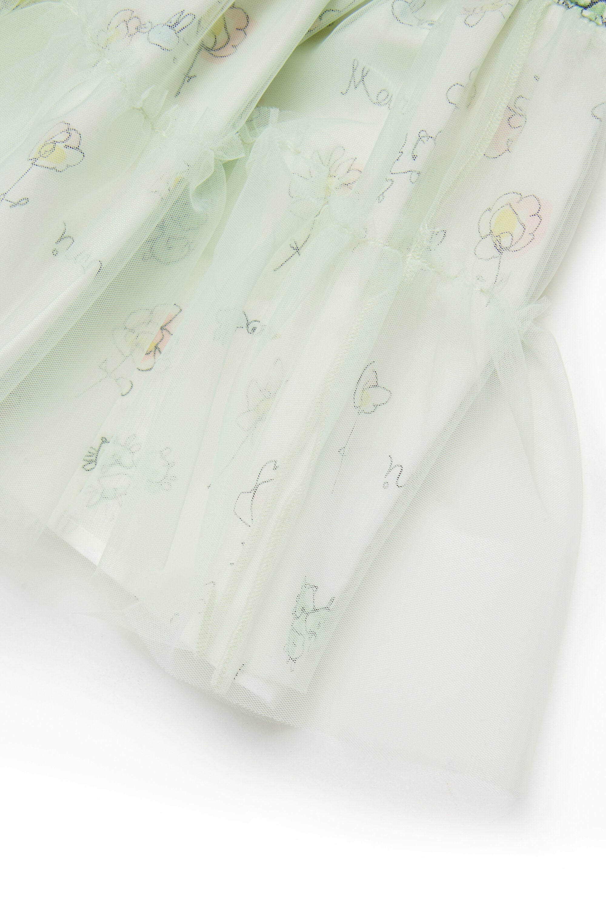 Tulle skirt with floral pattern