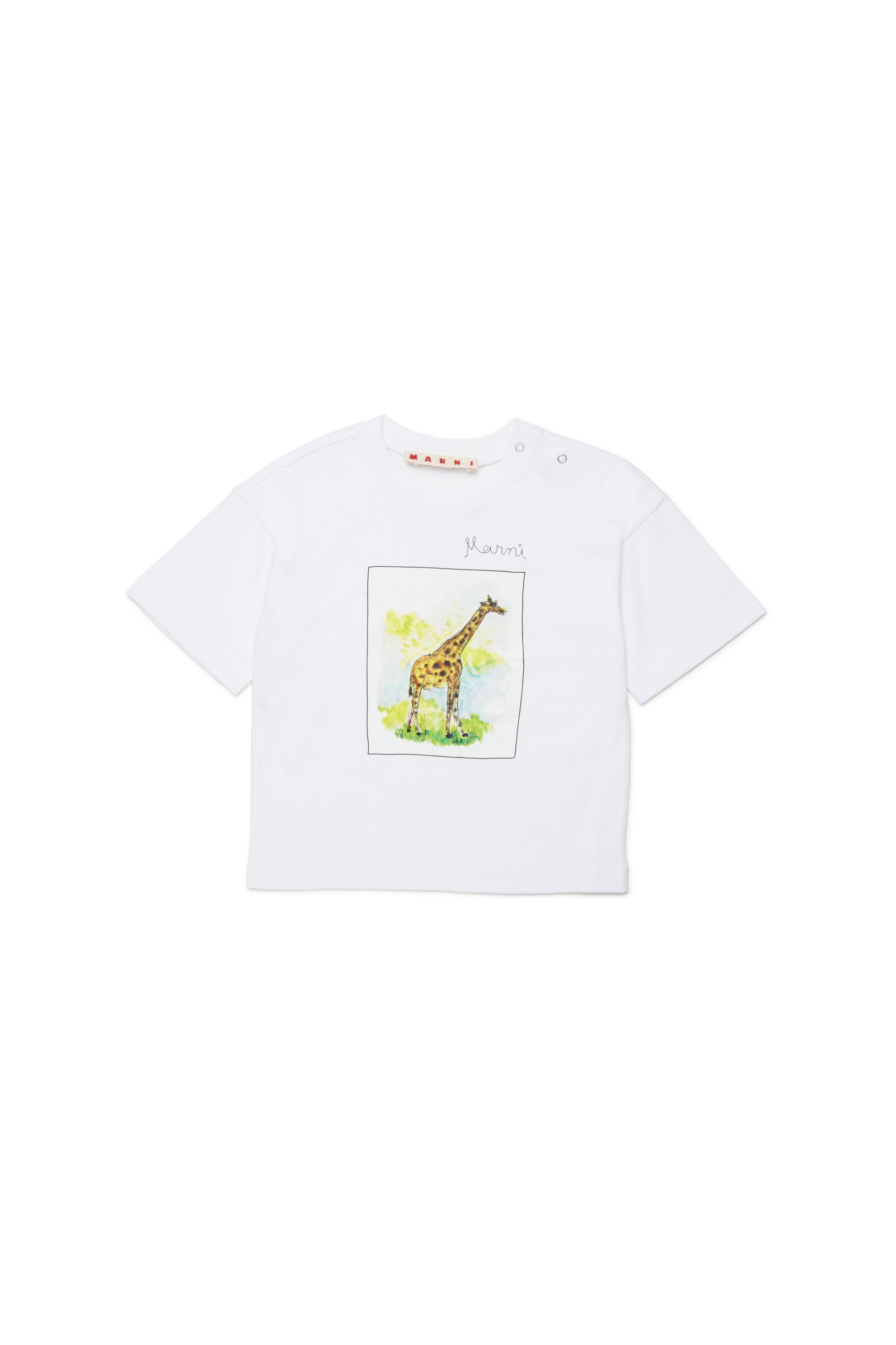 Camiseta con estampado de jirafa y logo