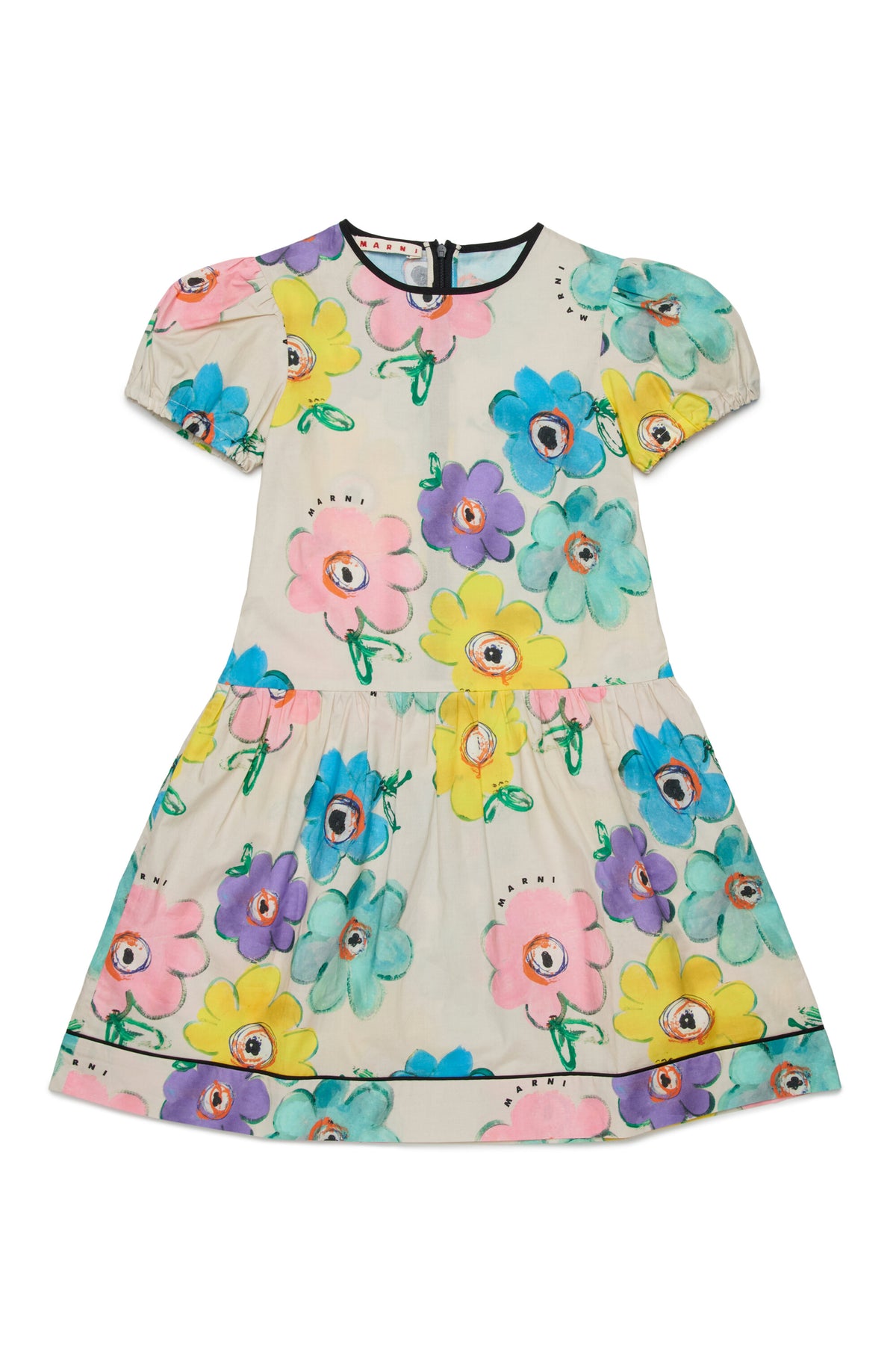 Vestido con estampado floral de colores