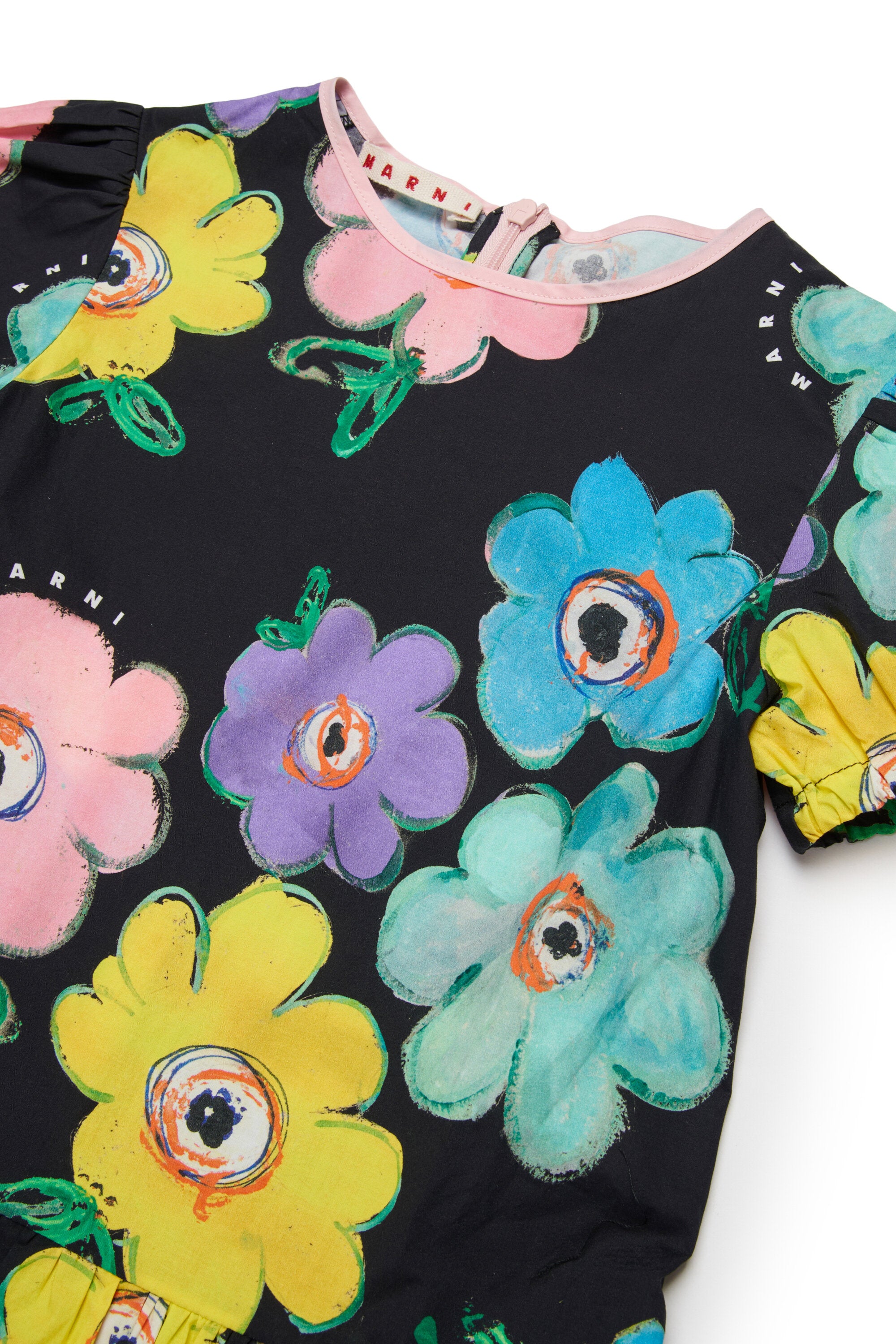 Dress with colorful floral print