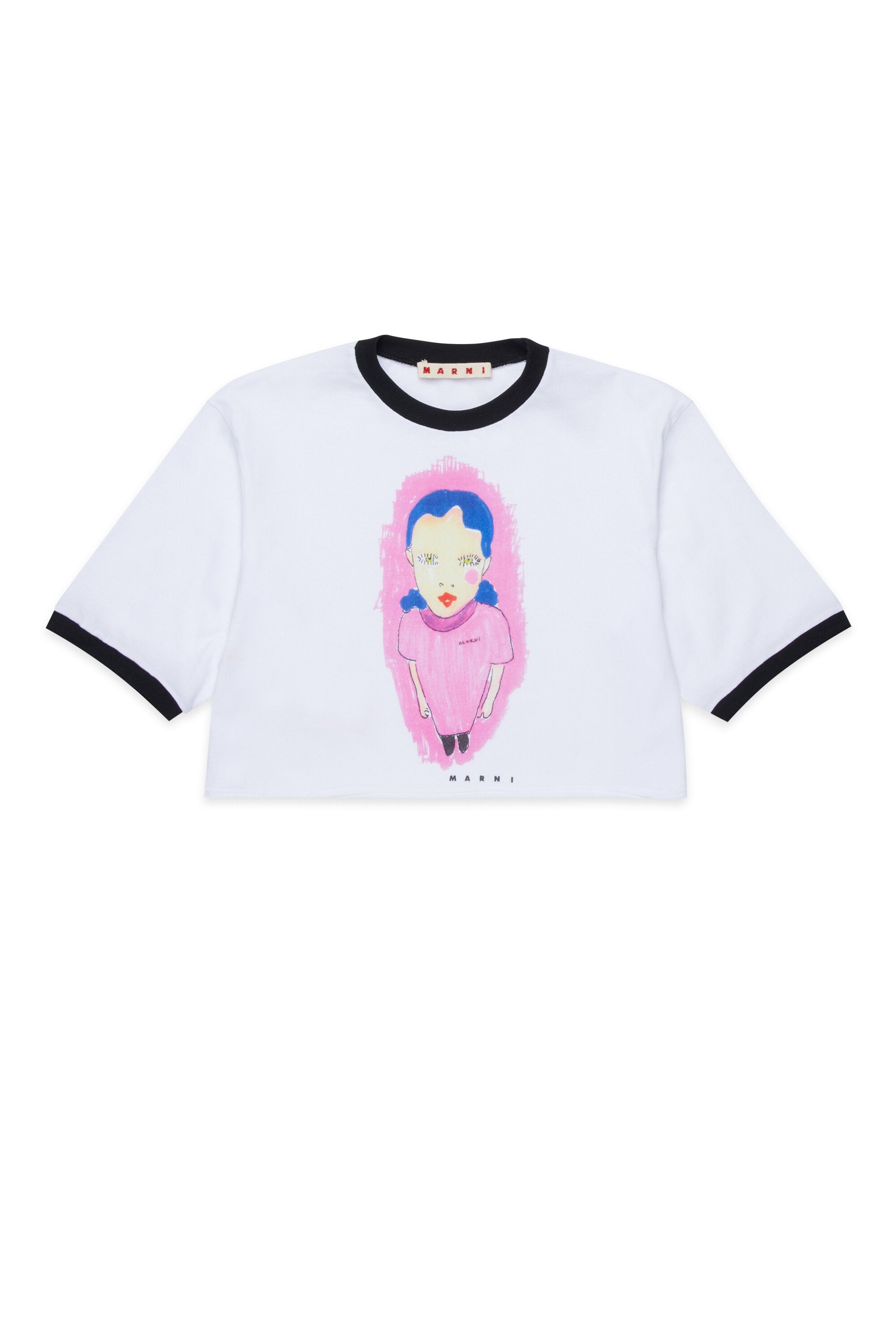 Camiseta con estampado gráfico y ribetes en contraste