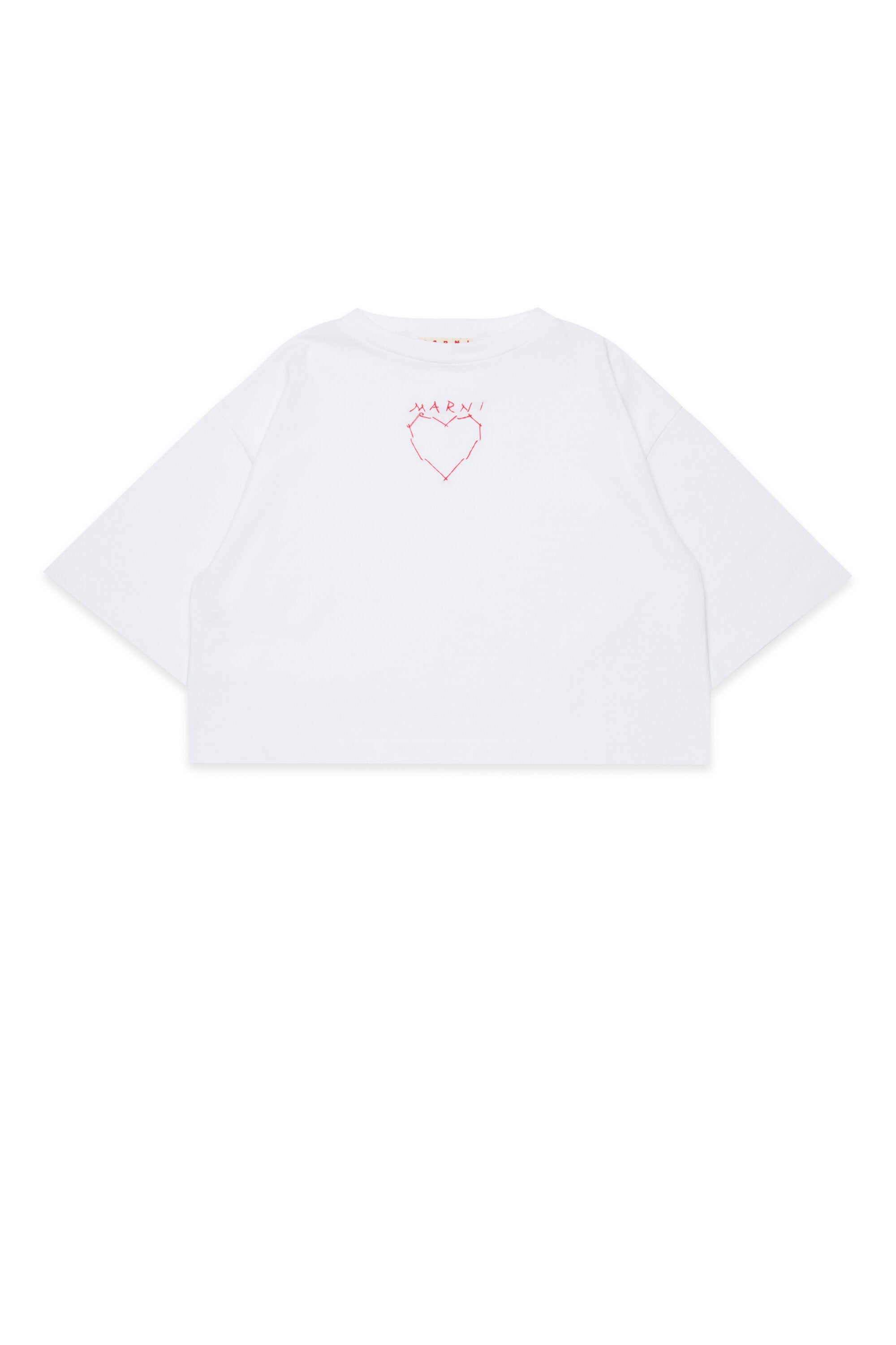 Camiseta con bordado de corazón en la parte delantera
