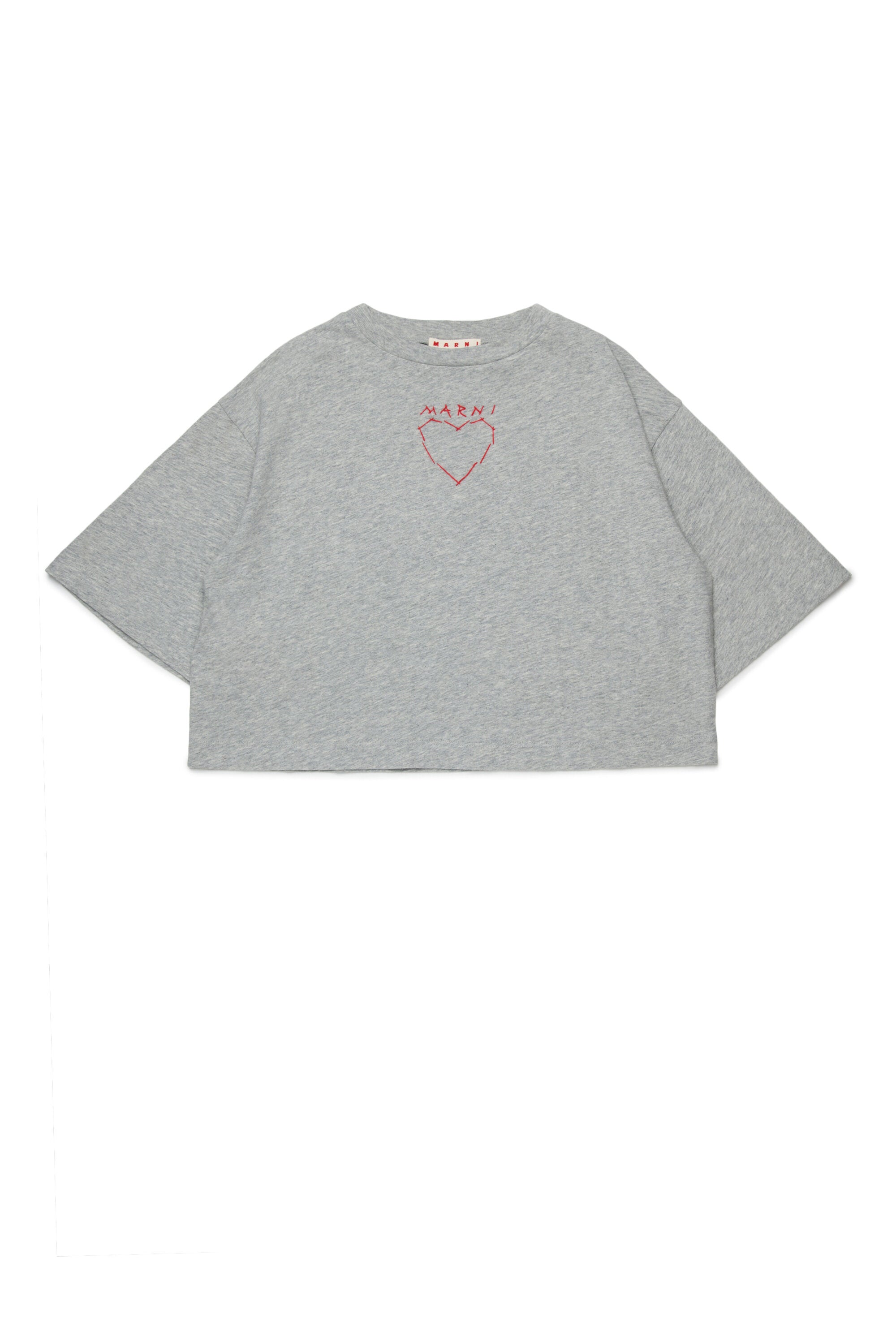 Camiseta con bordado de corazón en la parte delantera