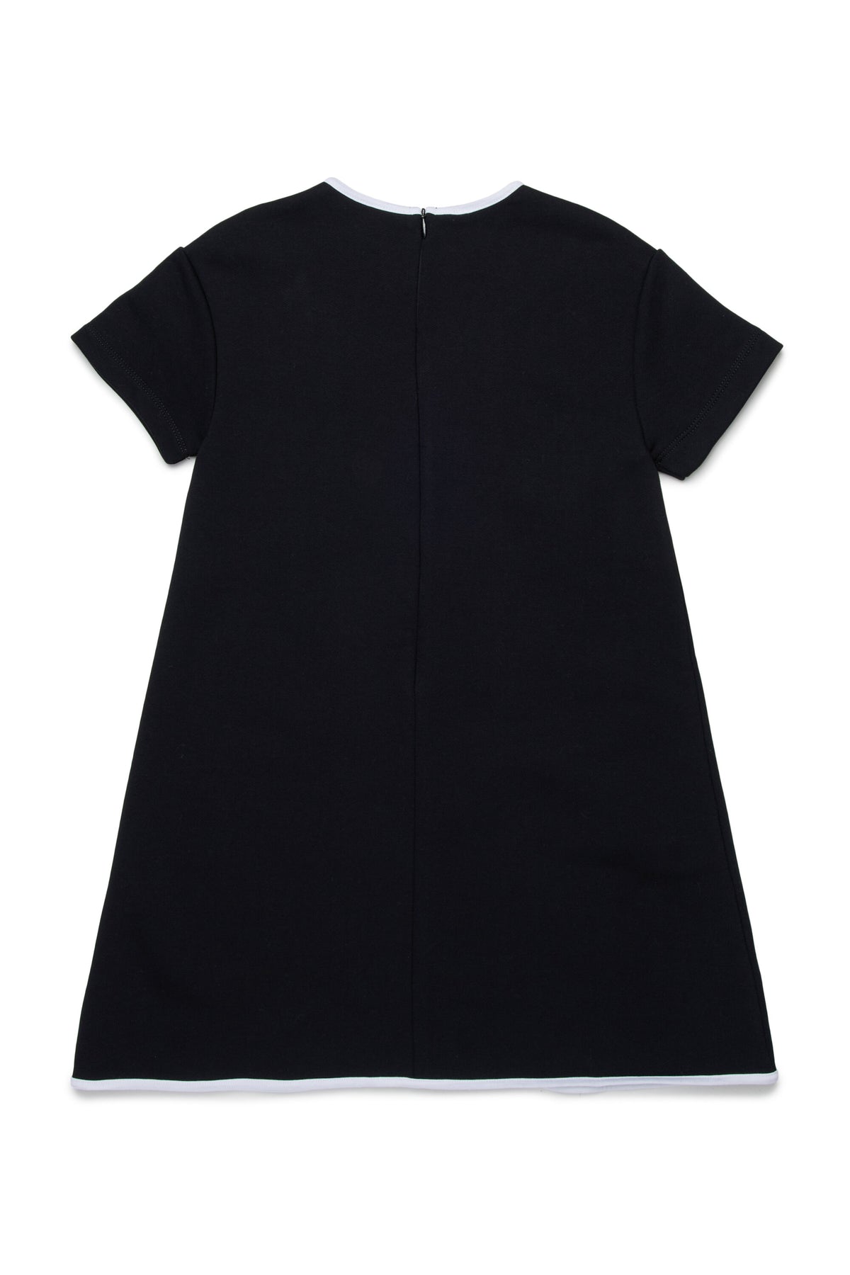 Dress with short sleeves and straight cut