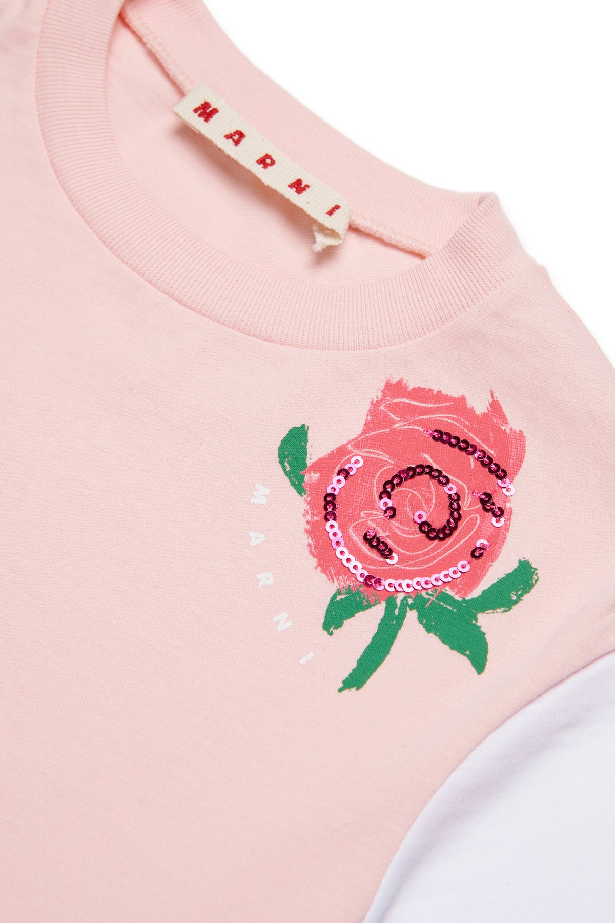 Camiseta con estampado y lentejuelas