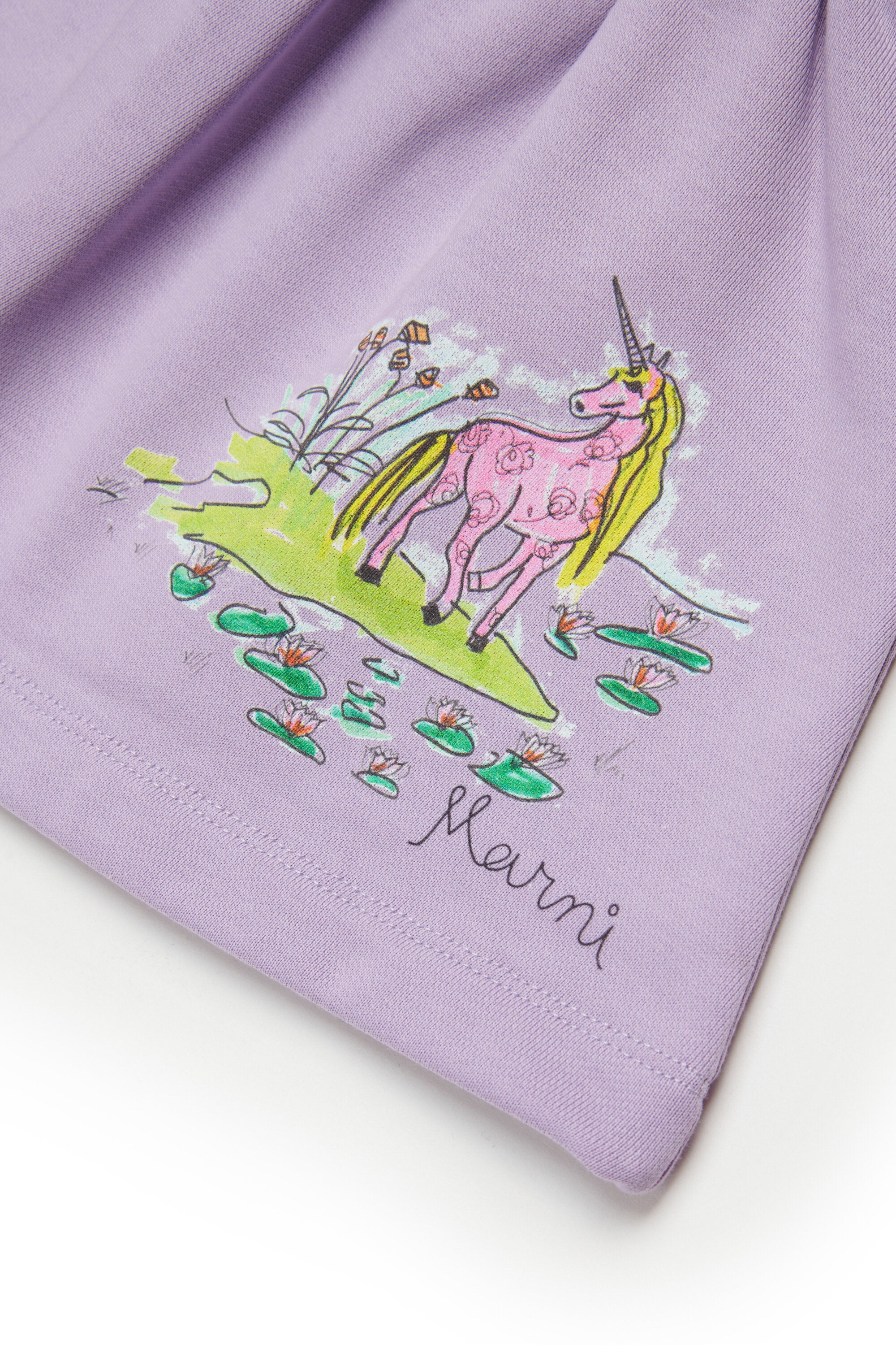 Falda con estampado de unicornio