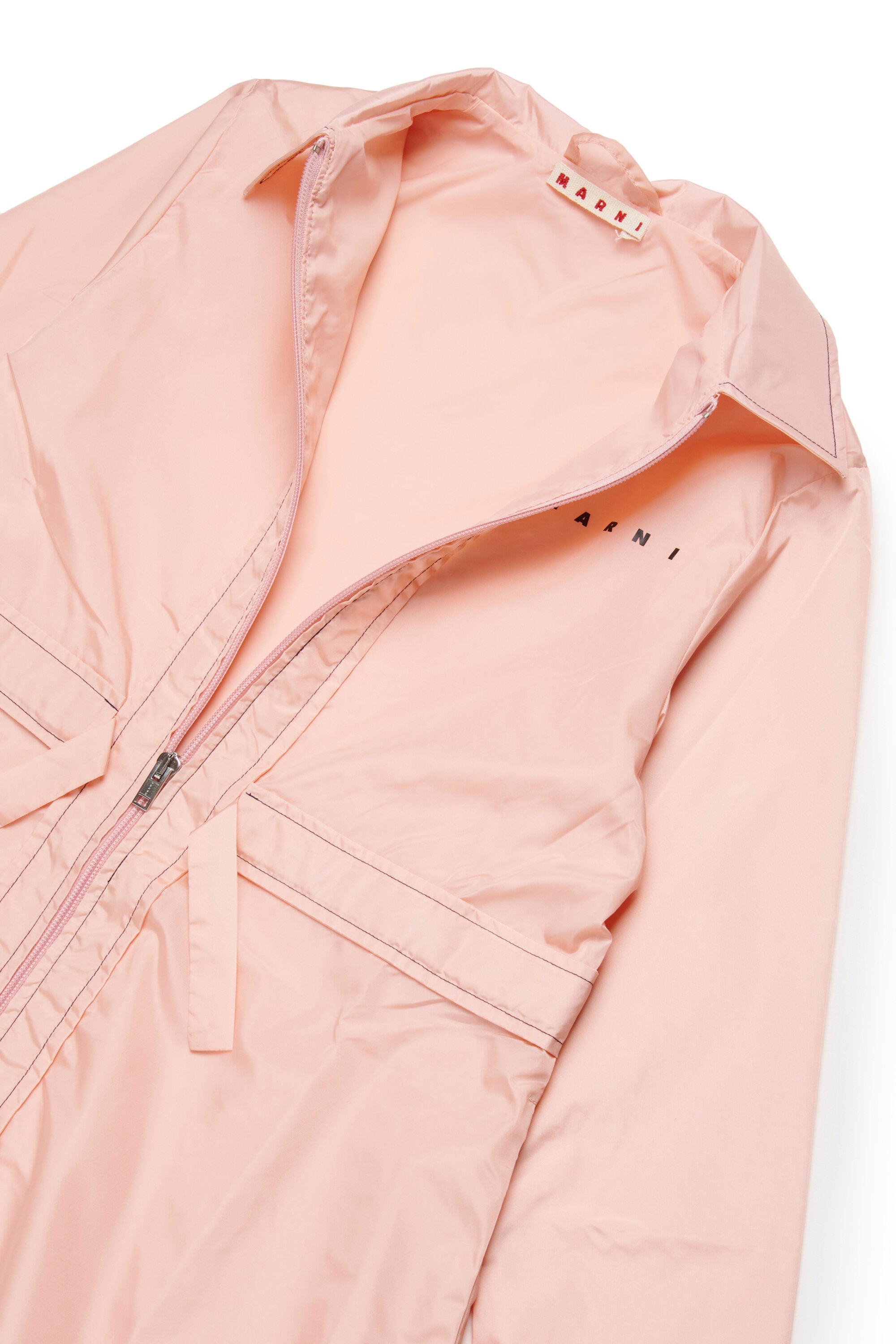 Chaqueta larga con logo estampado