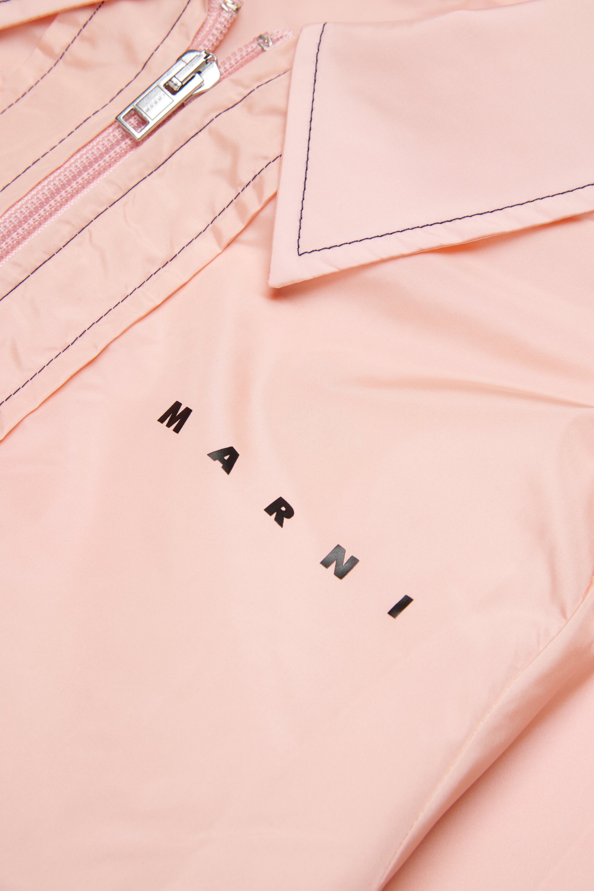 Long jacket with printed logo