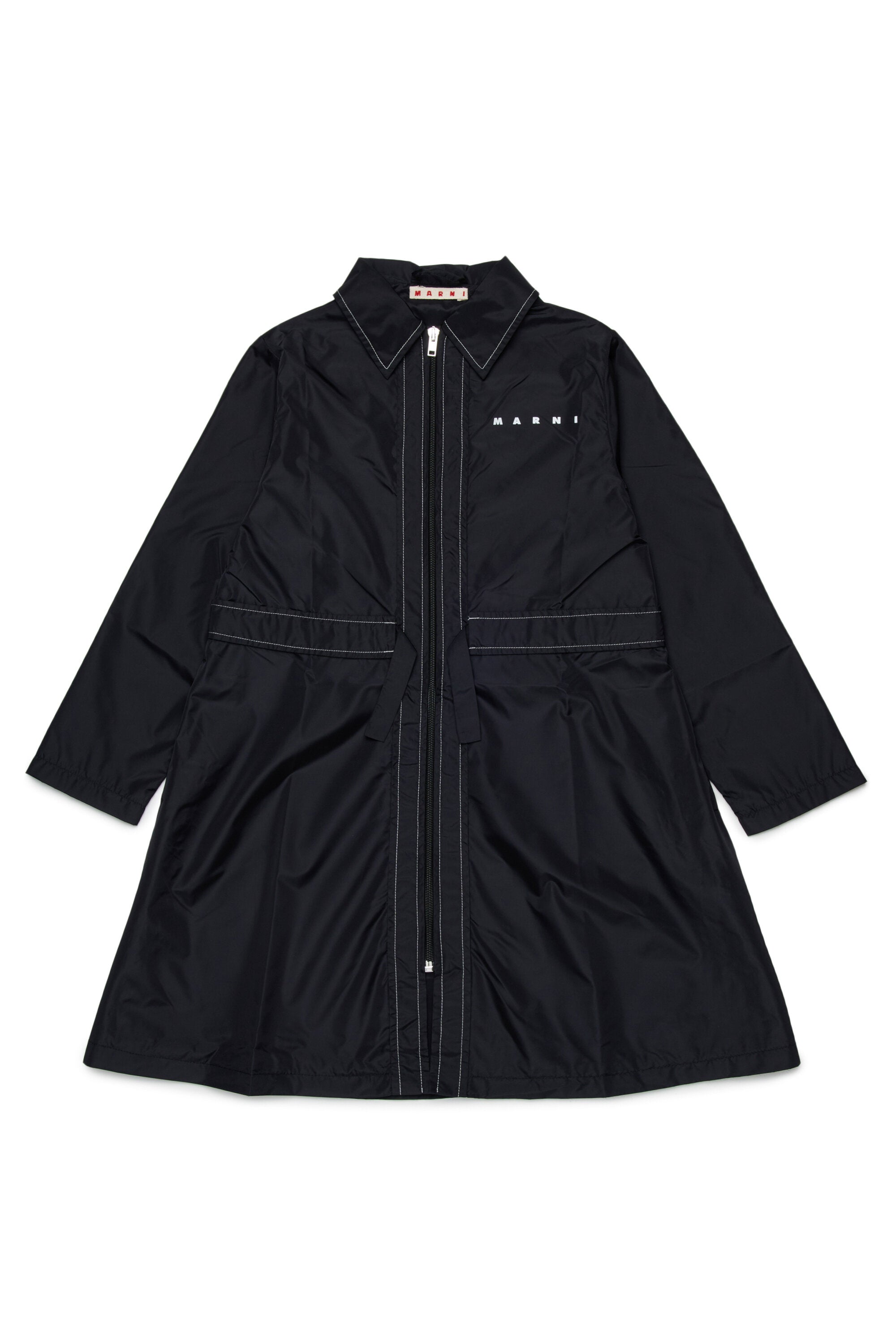 Chaqueta larga con logo estampado