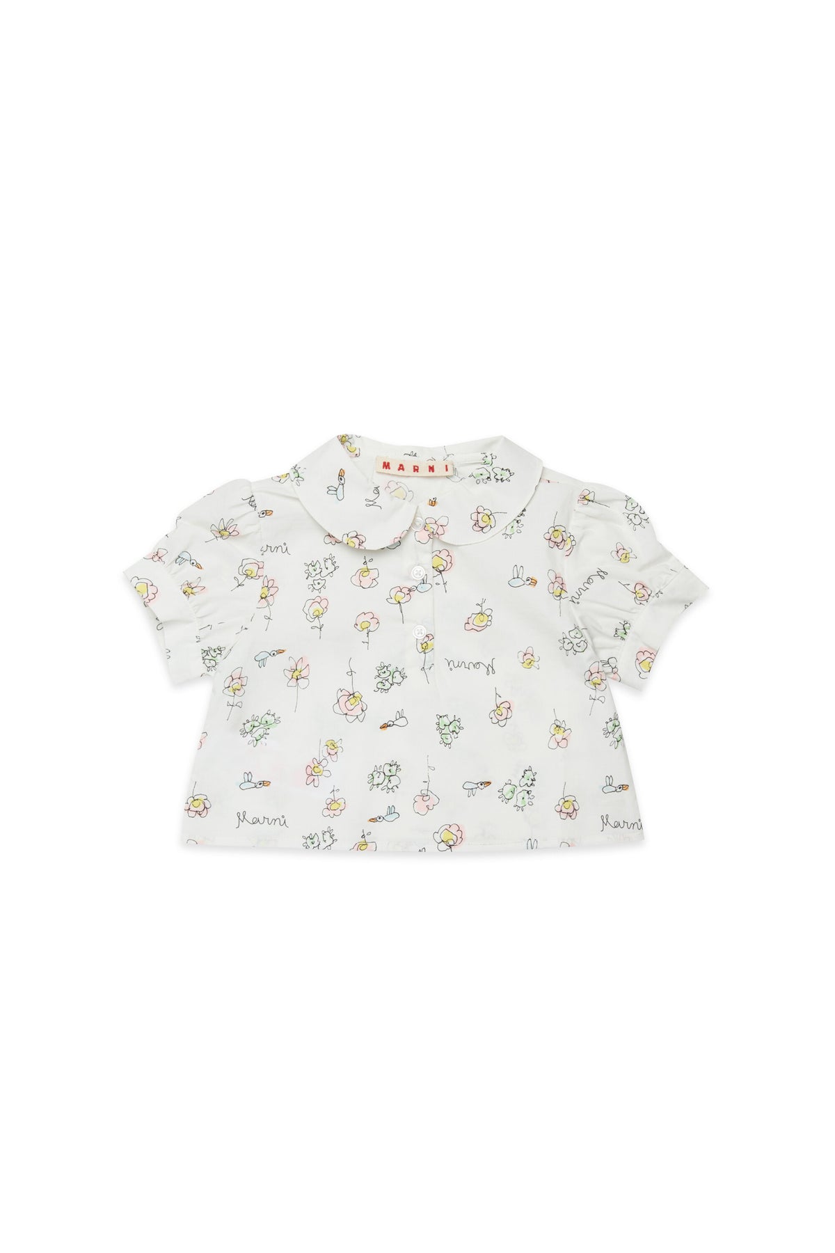 Short-sleeve shirt with floral print
