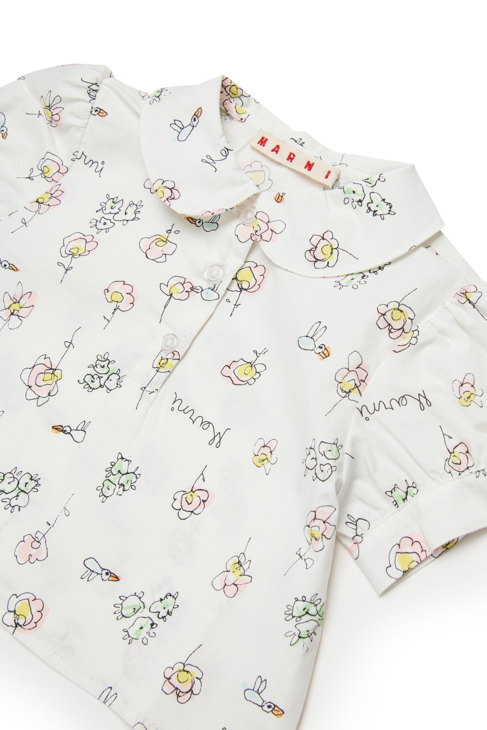 Short-sleeve shirt with floral print