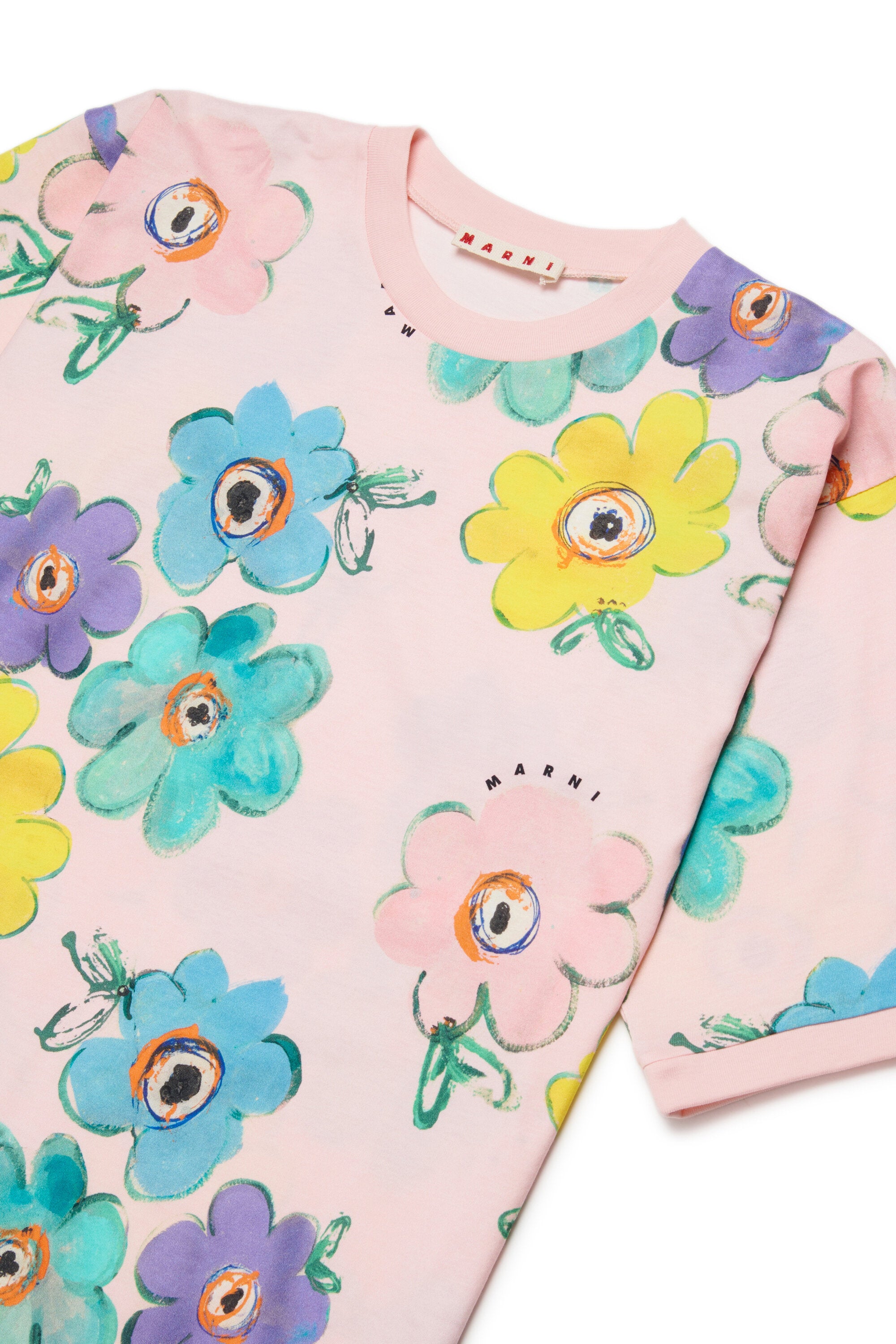 Camiseta de cuello redondo con estampado floral