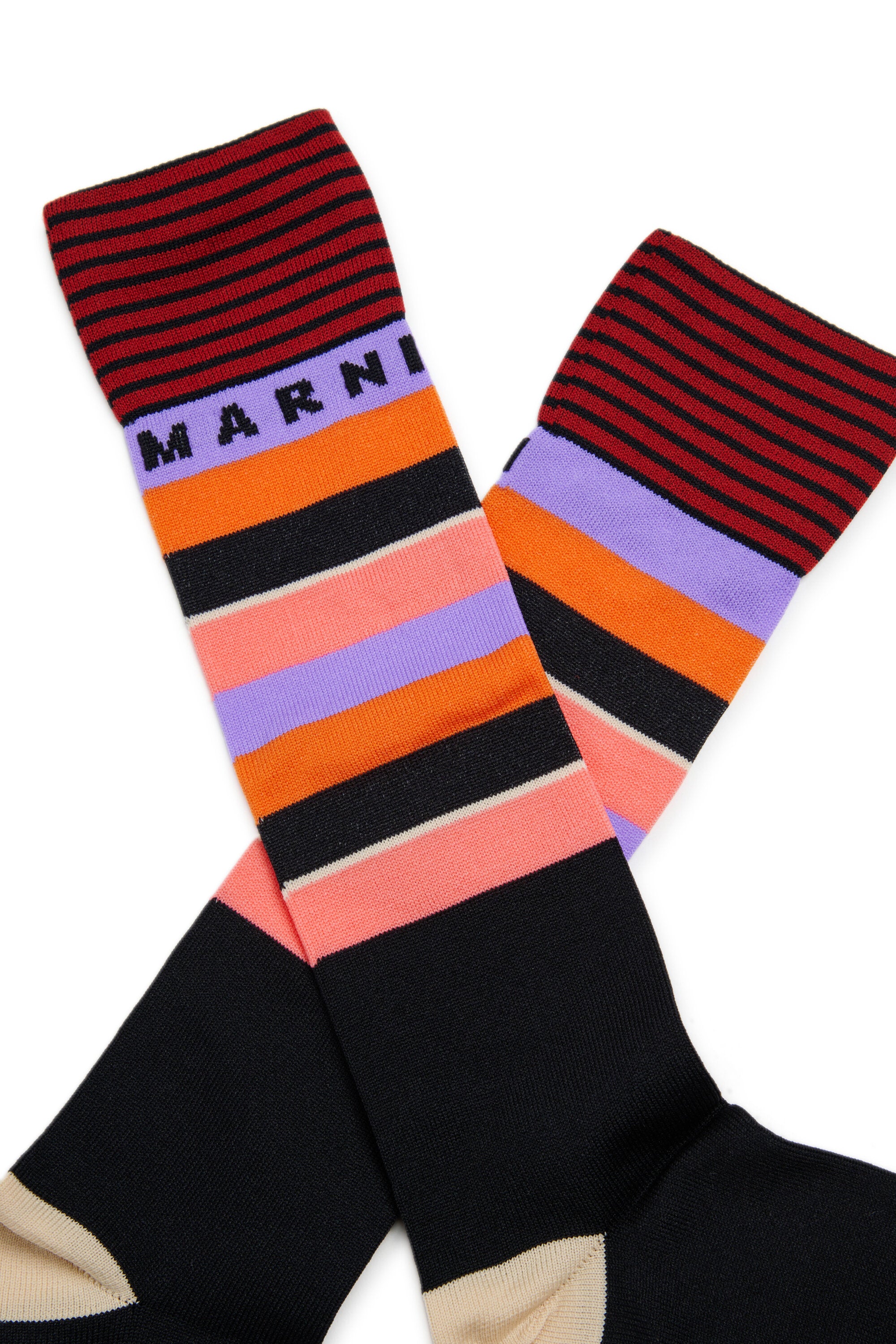 Striped socks with logo