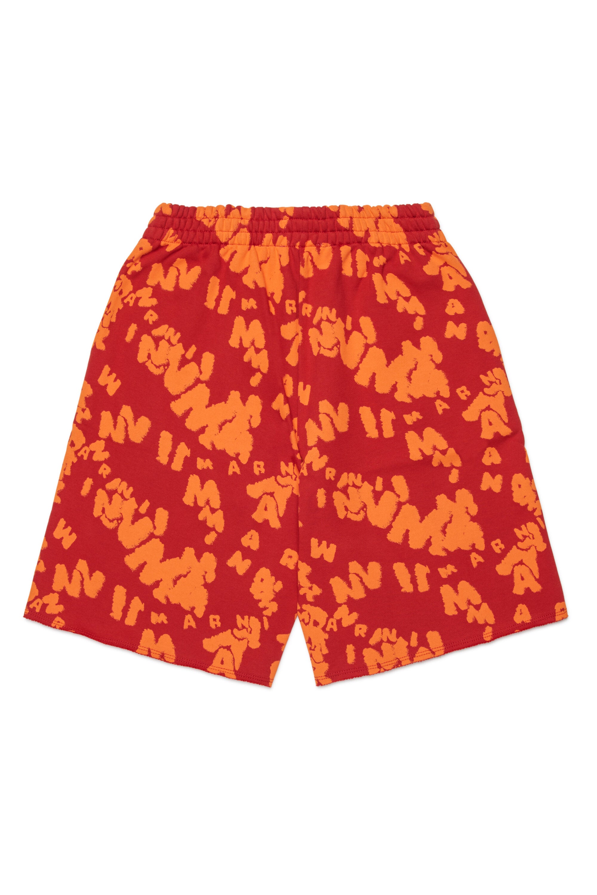 Fleece shorts with all-over logo