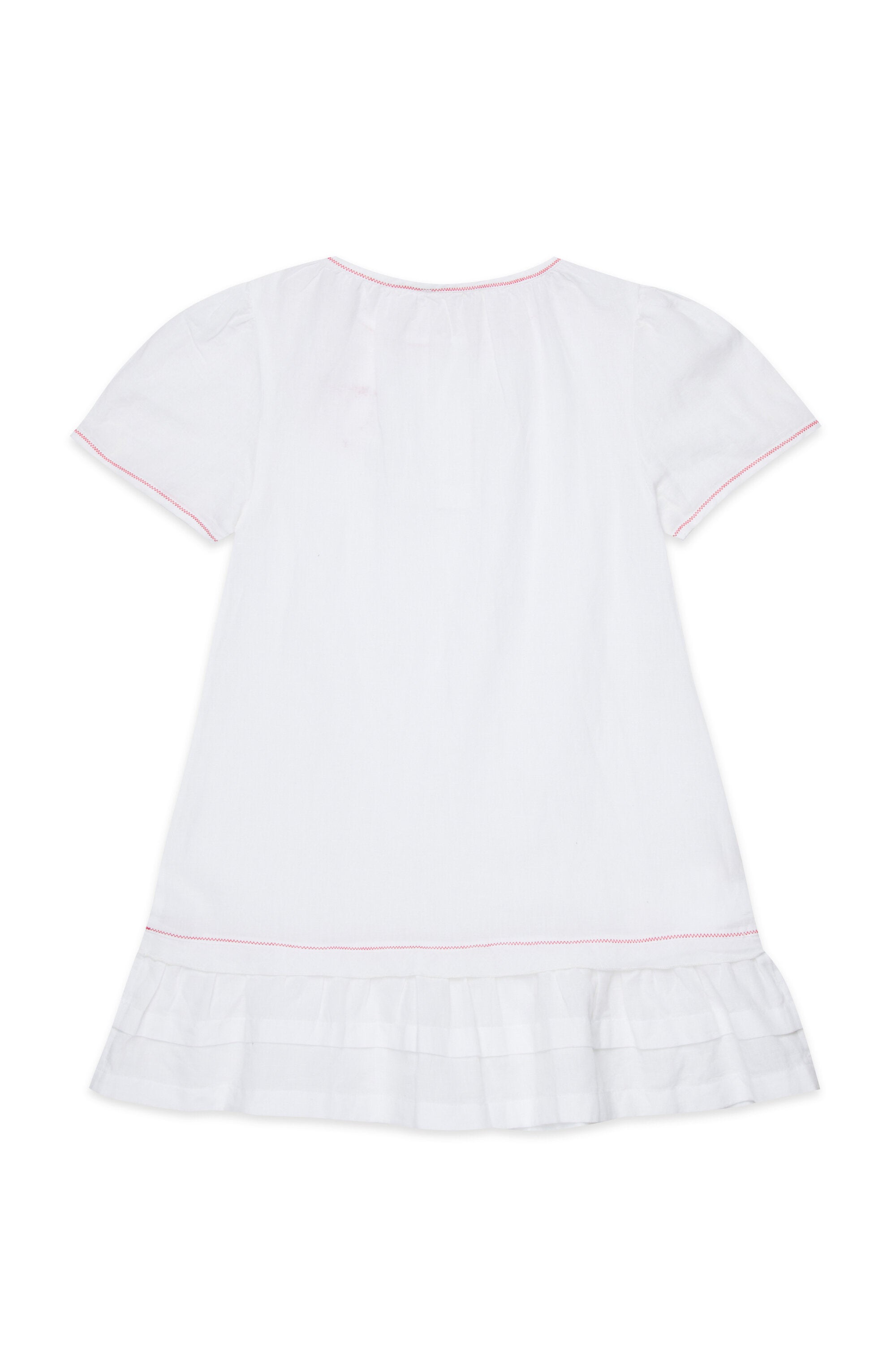 Dress with heart embroidery and ruffles