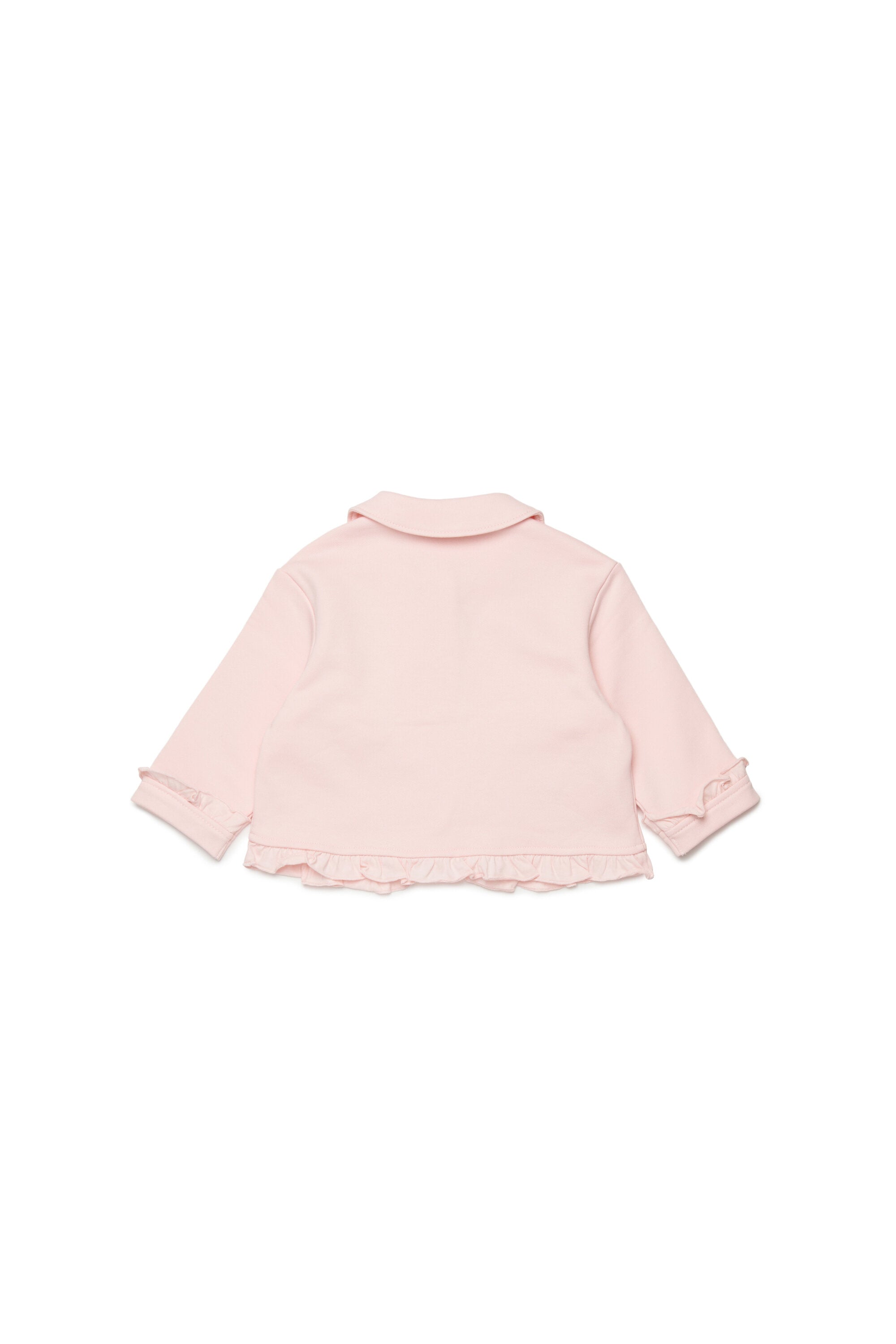 Chaqueta con volantes y logo