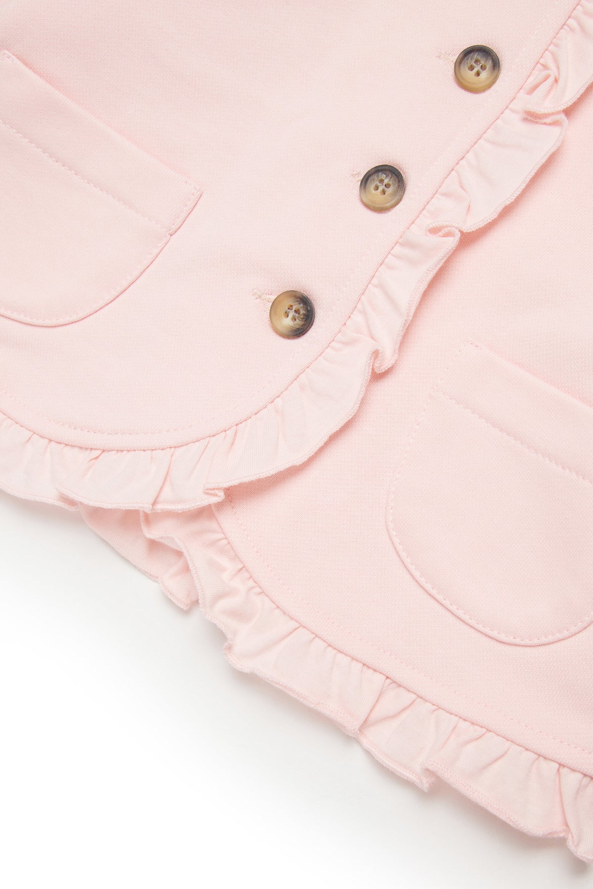 Chaqueta con volantes y logo