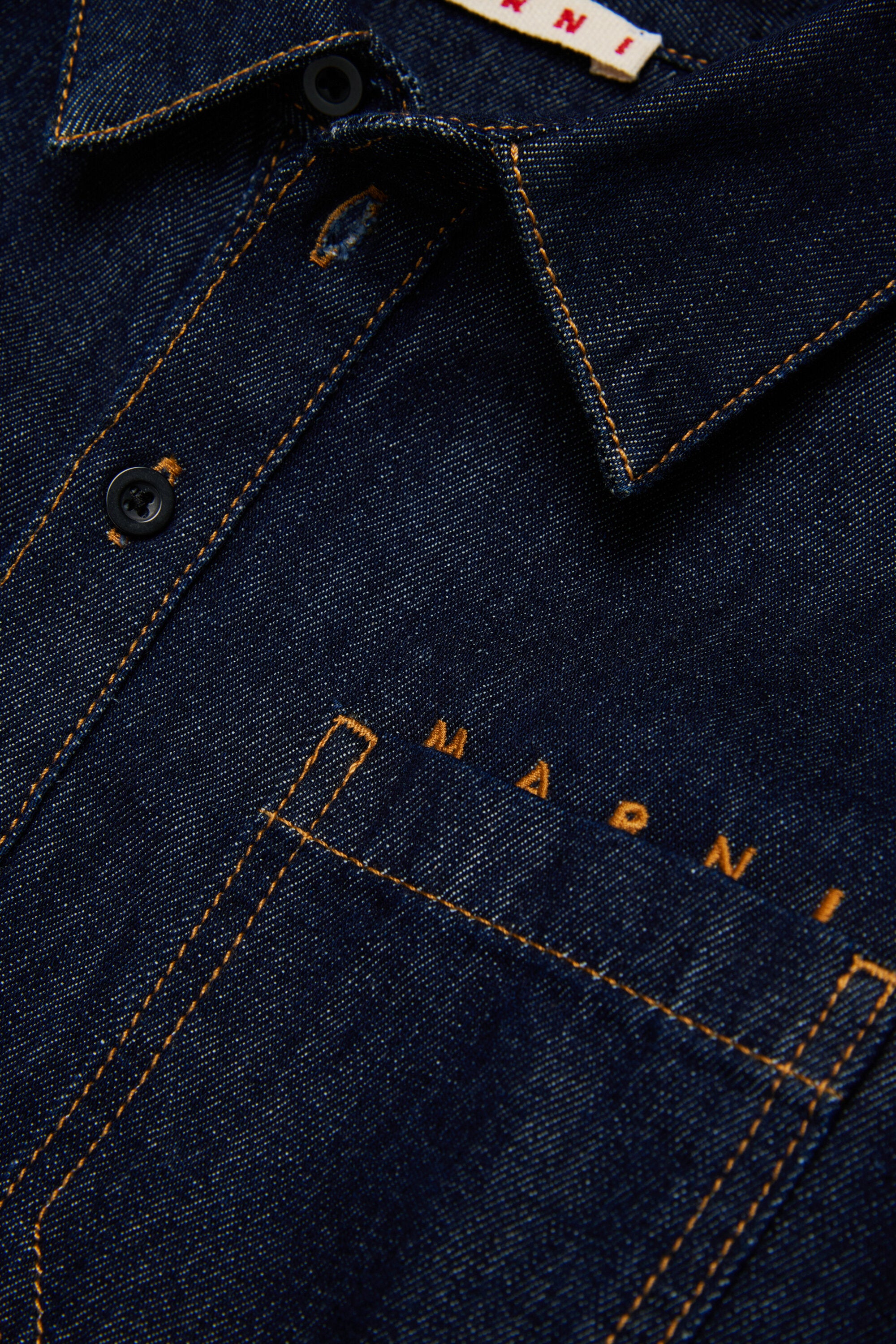 Denim dress with logo