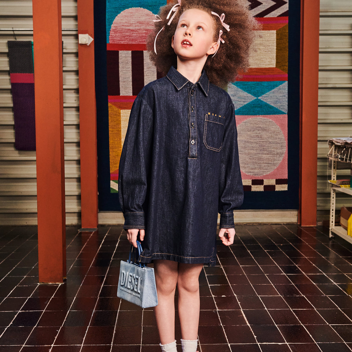 Marni for KIDS - Denim Dress With Logo