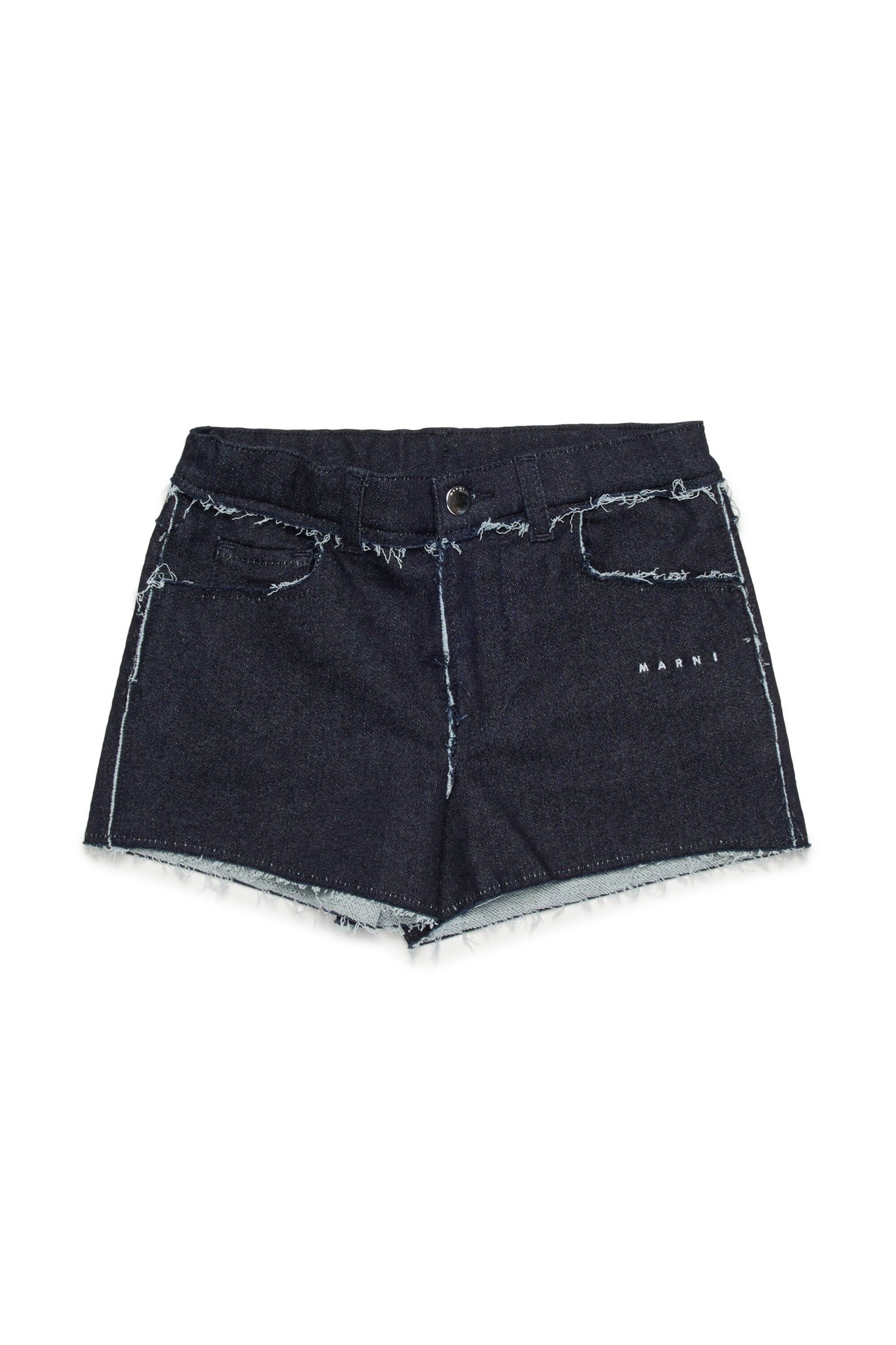 Shorts vaqueros con logo en la parte delantera